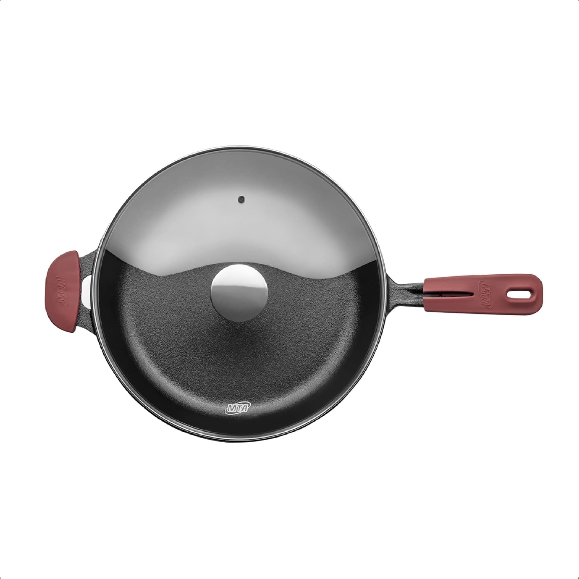 Frigideira de Ferro com Tampa de Vidro Temperado e Alça 3,1L Forno e Fogão 28cm Cozinha MTA - 8378