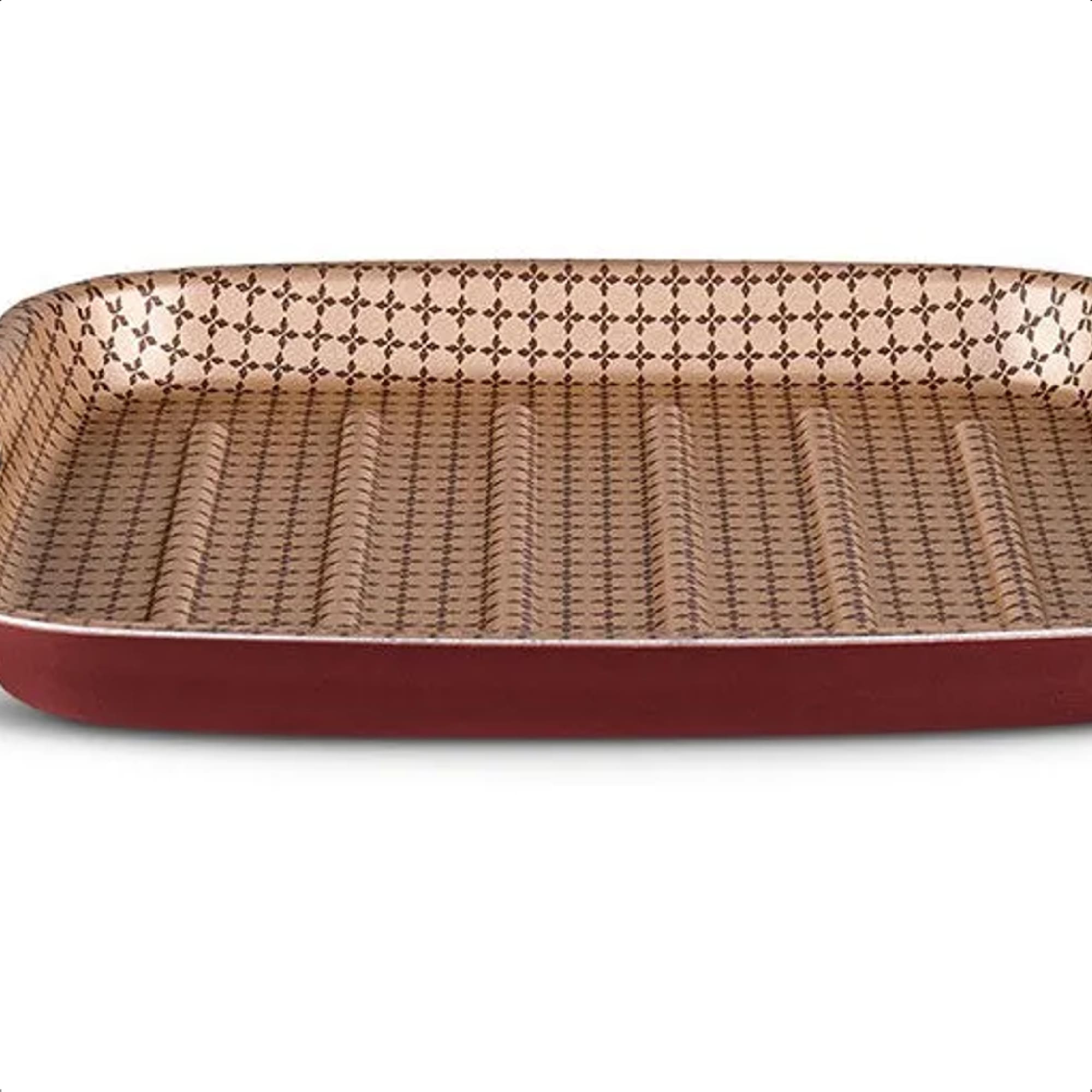 Panela Grill Flora 1,1L Antiaderente 7 Camadas Superflon Ultra Alumínio Cereja Mta 8700