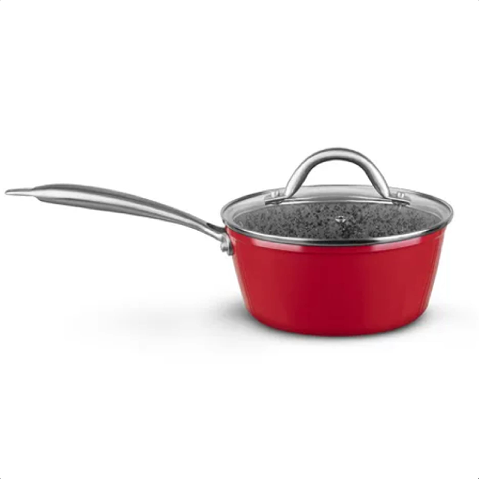 Jogo de Panelas 4 Peças Vermelho Granito Stoneflon Alumínio Aço Inox Silicone MTA - 8435