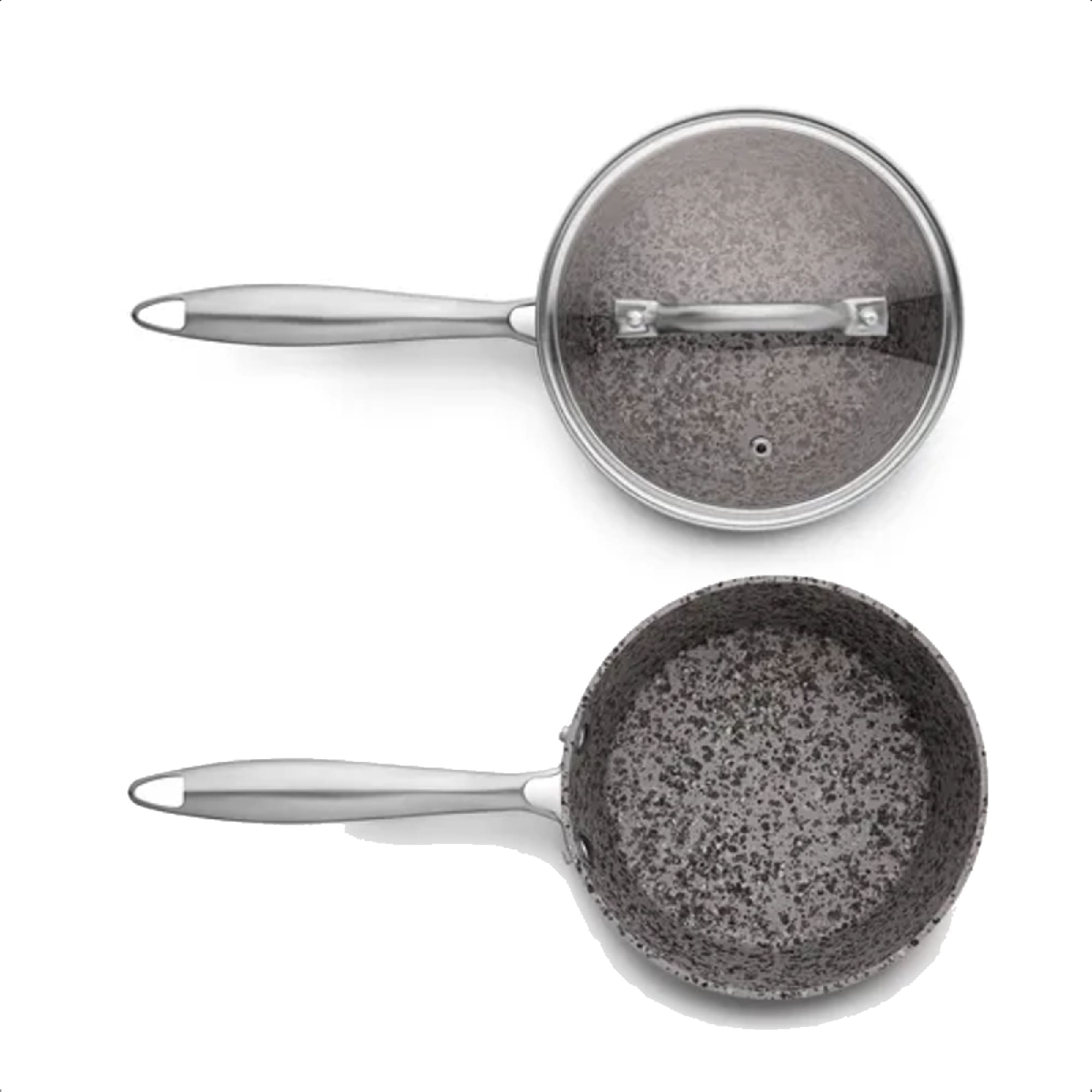 Jogo de Panelas 4 Peças Vermelho Granito Stoneflon Alumínio Aço Inox Silicone MTA - 8435