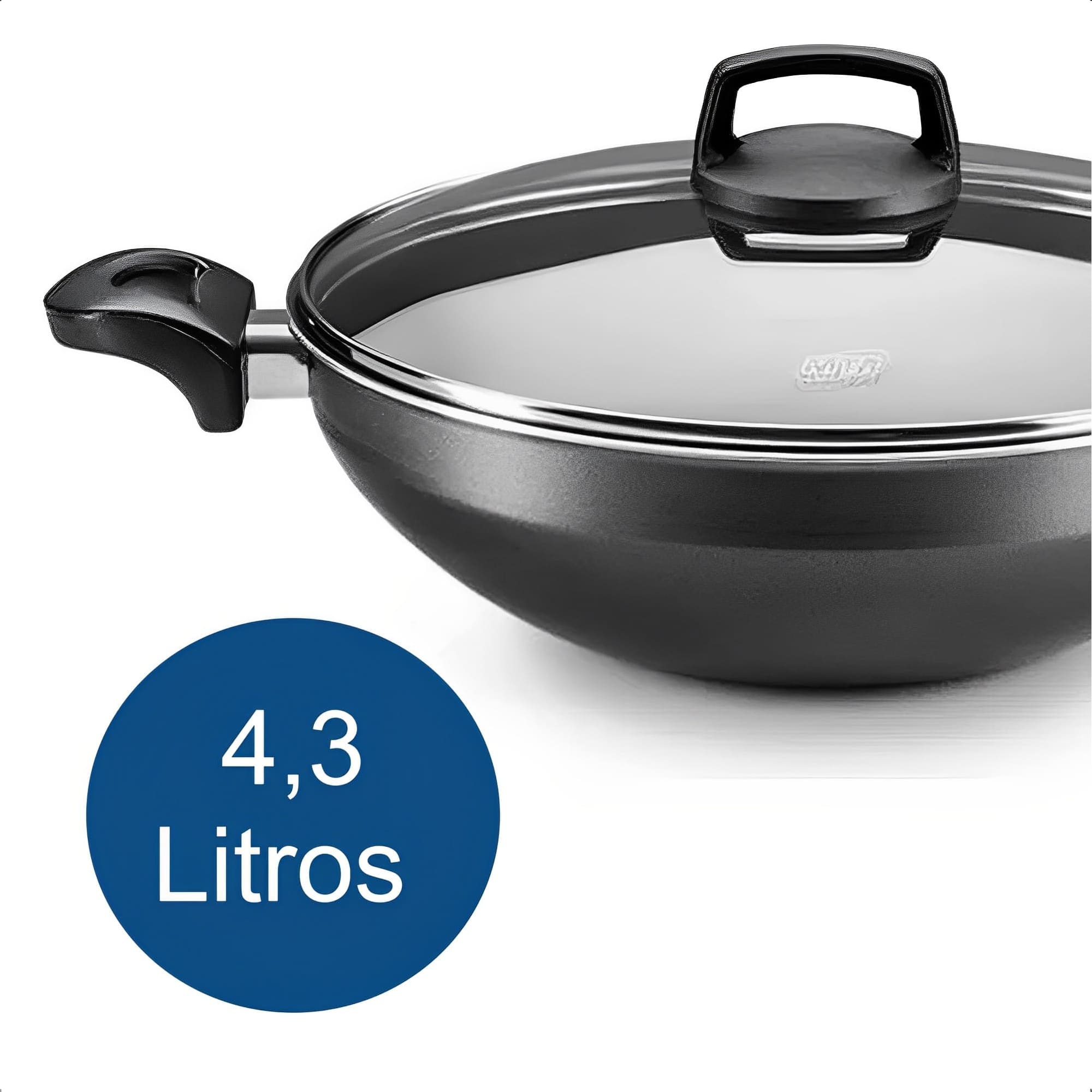 Panela Wok Supra 4,3L 28Cm Antiaderente Superflon Ultra 7 Camadas Alça Resistente Ao Calor MTA 950