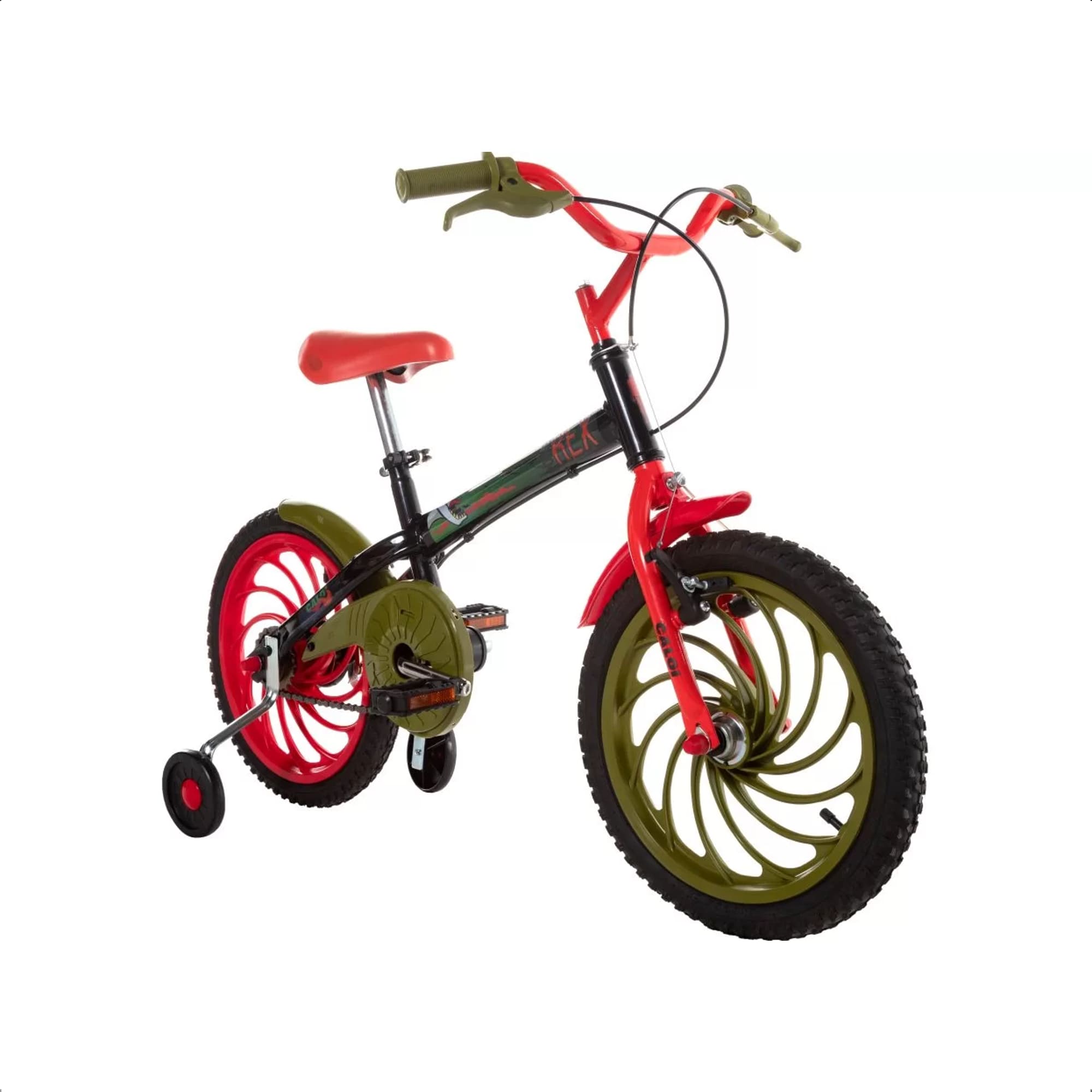 Bicicleta Infantil c/ Rodinhas Power Rex Aro 16 Selim Macio e Confortável Caloi 004810.19000