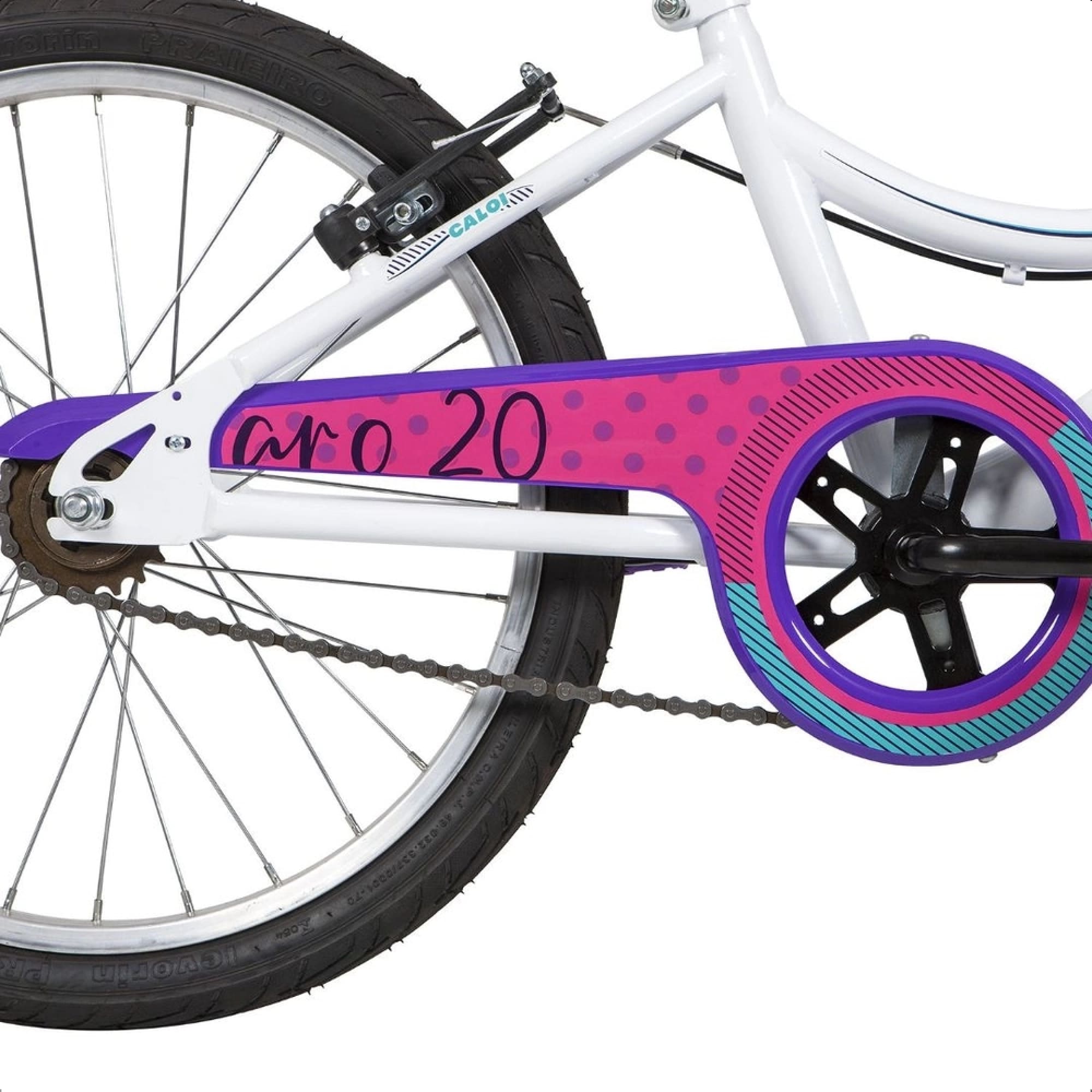 Bicicleta Infantil Com Cestinha Ceci Tamanho 12 Aro 20 Freios V-Brake Branco Caloi 004103.19003