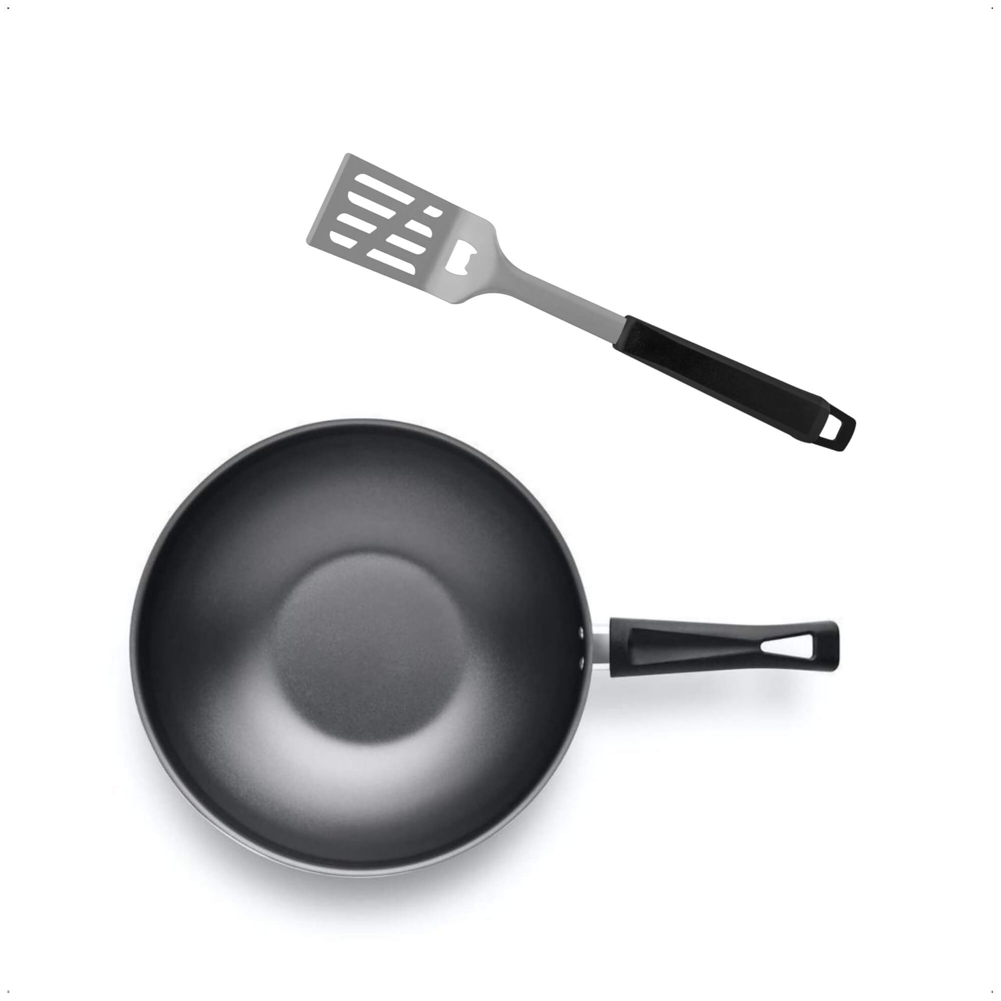 COMP Kit Panela Frigideira Wok Antiaderente 4,3L MTA + Espatula Tramontina