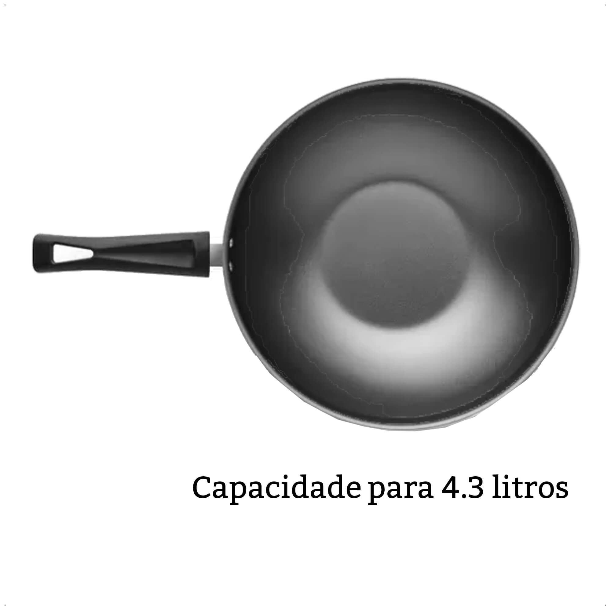 COMP Kit Panela Frigideira Wok Antiaderente 4,3L MTA + Espatula Tramontina