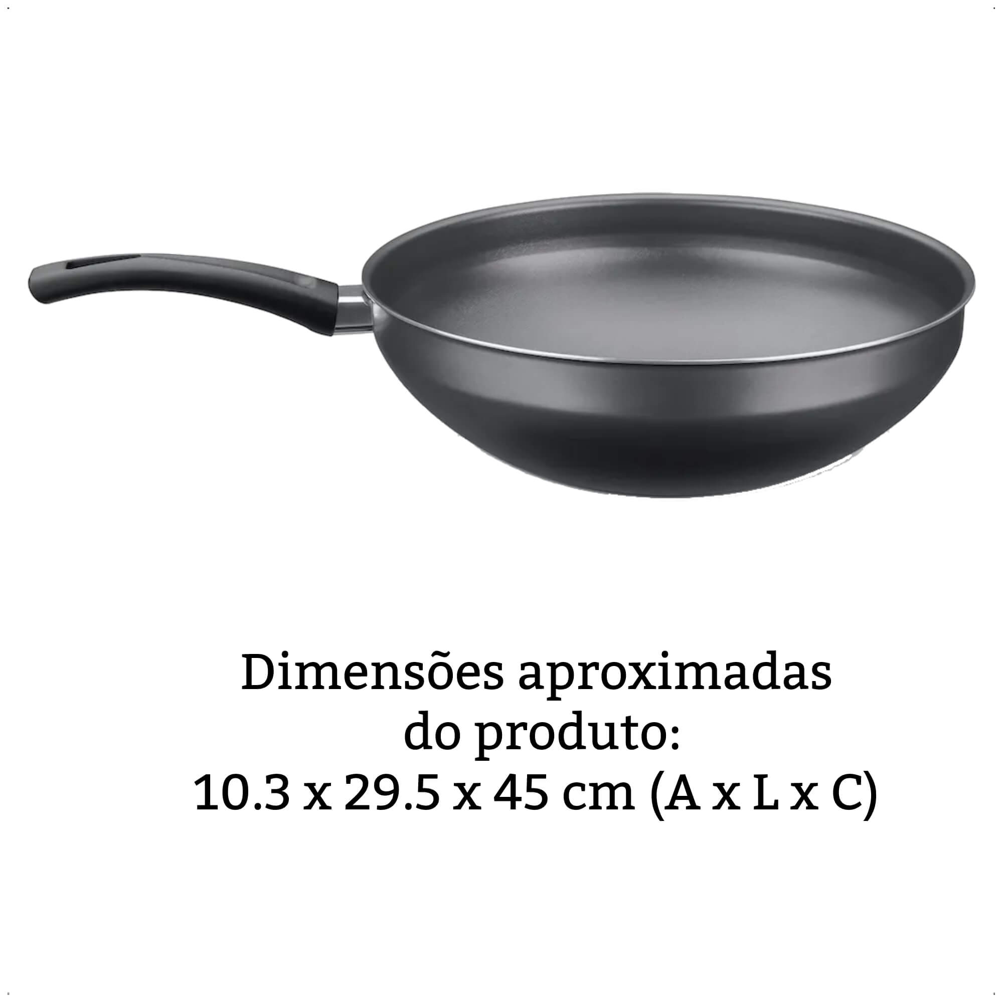 COMP Kit Panela Frigideira Wok Antiaderente 4,3L MTA + Espatula Tramontina