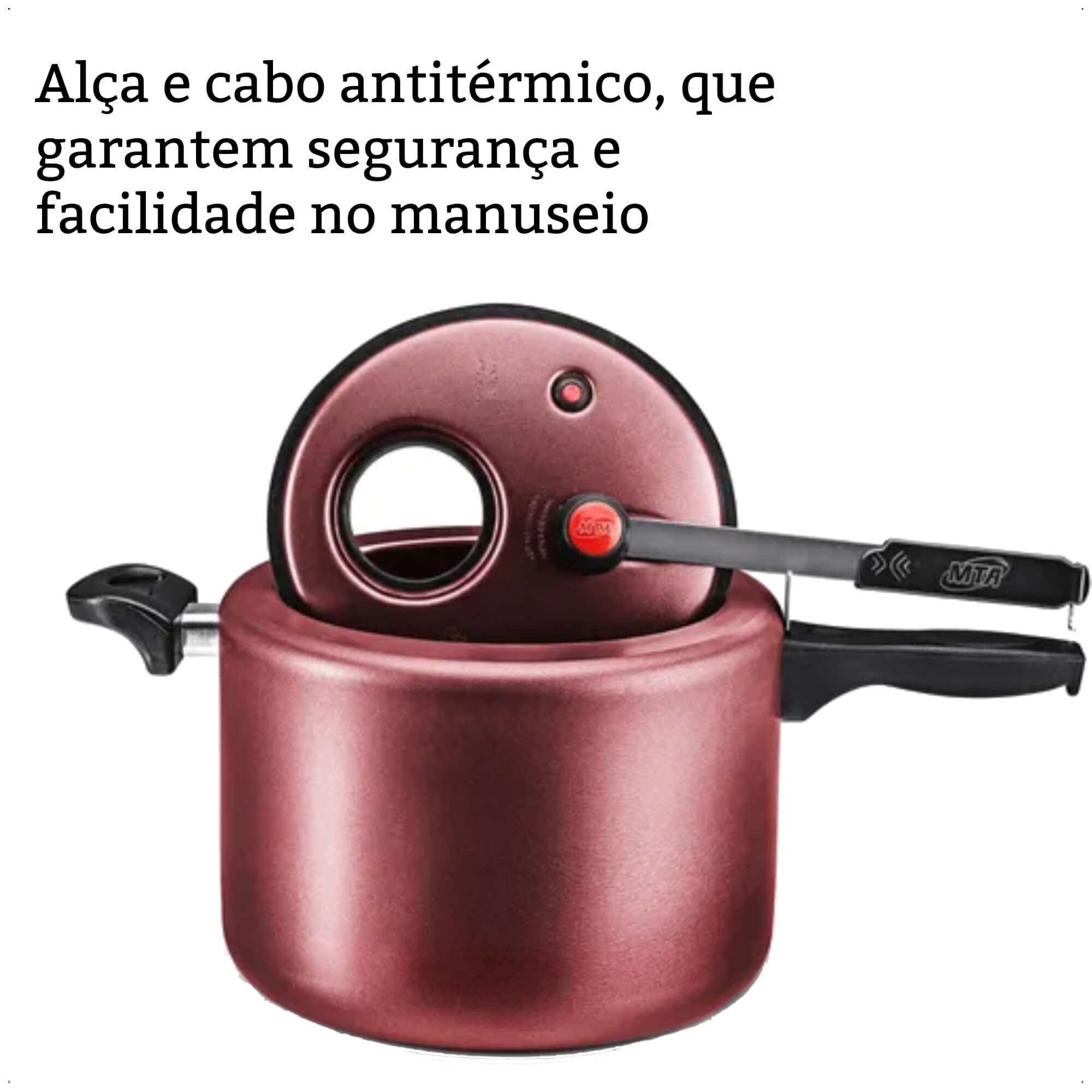 COMP Kit Panela de Pressão 4,5L Cereja MTA + Pipoqueira Cereja Antiaderente