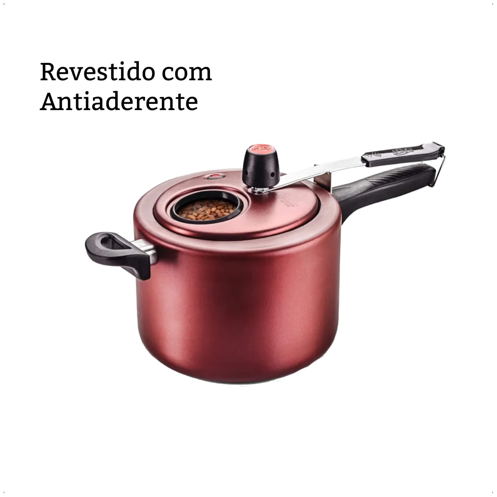 COMP Kit Panela de Pressão 4,5L Cereja MTA + Pipoqueira Cereja Antiaderente