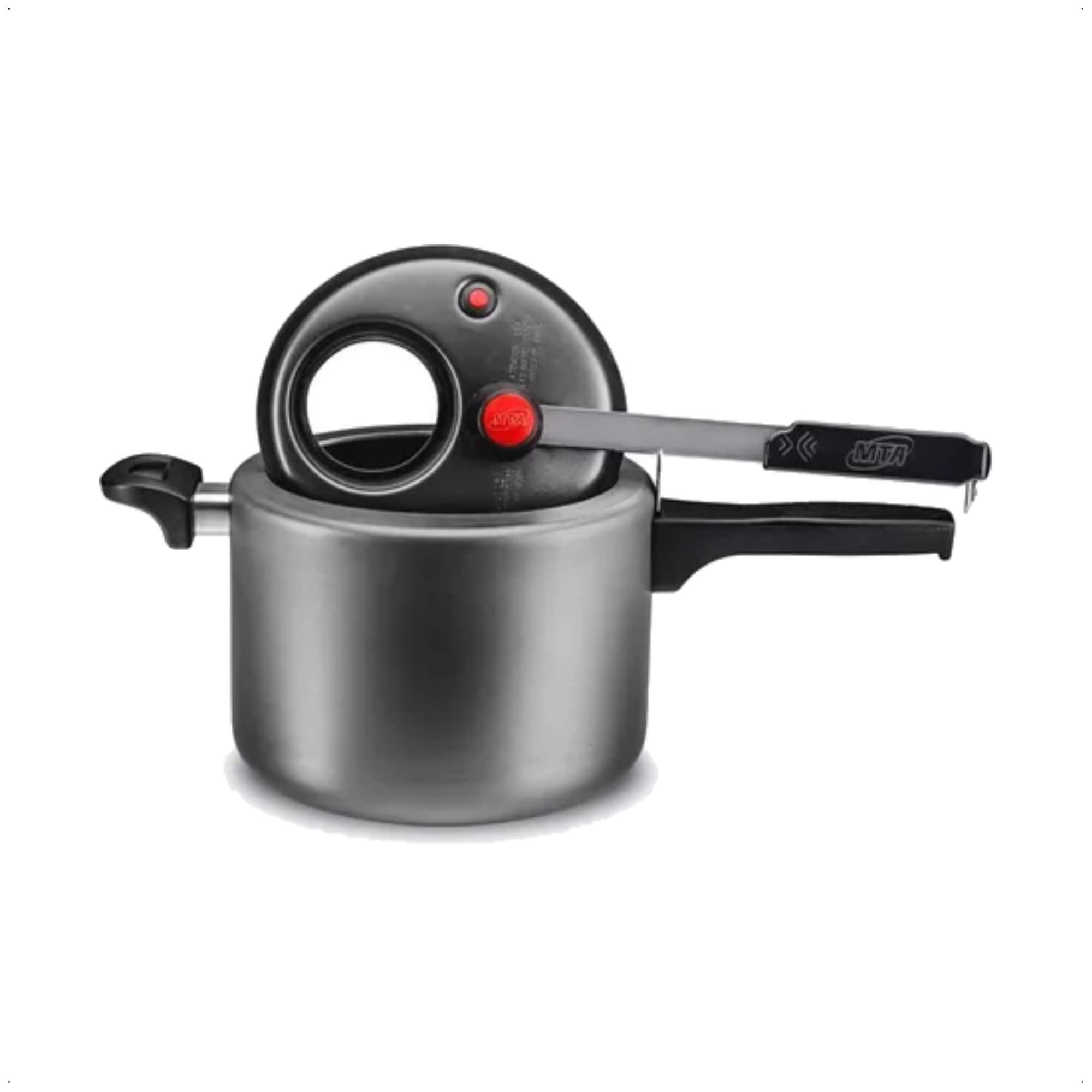 COMP Kit Panela De Pressão 4,5L Grafite Com Visor de Vidro + Pipoqueira
