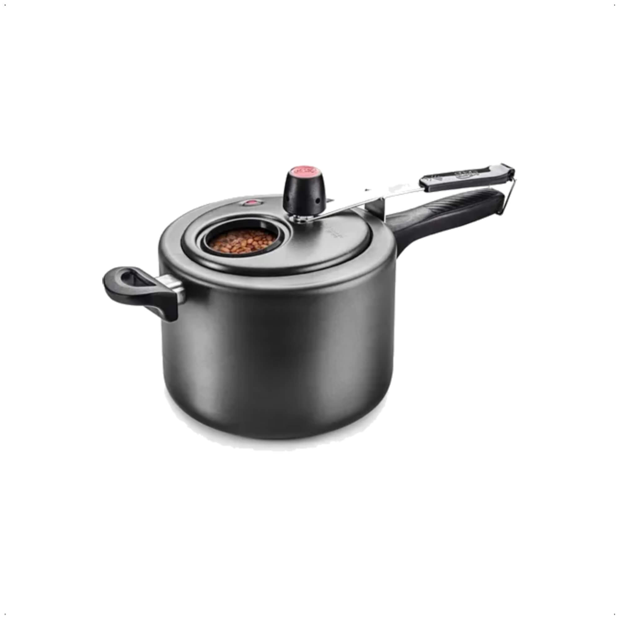 COMP Kit Panela De Pressão 4,5L Grafite Com Visor de Vidro + Pipoqueira