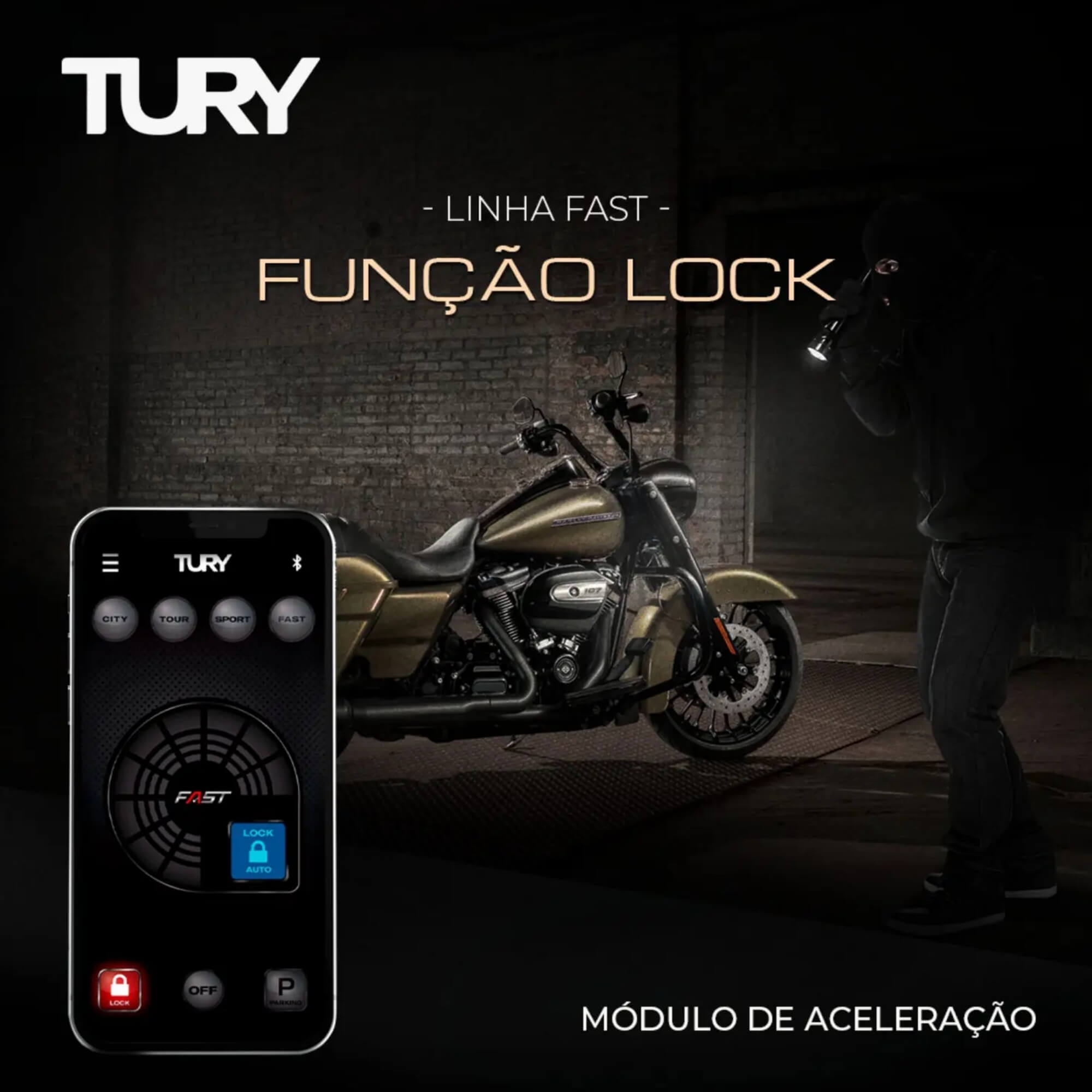 Módulo de Aceleração para Motos Street/Electra/Road Glide e Road King Tury - FAST_IP_3.3F