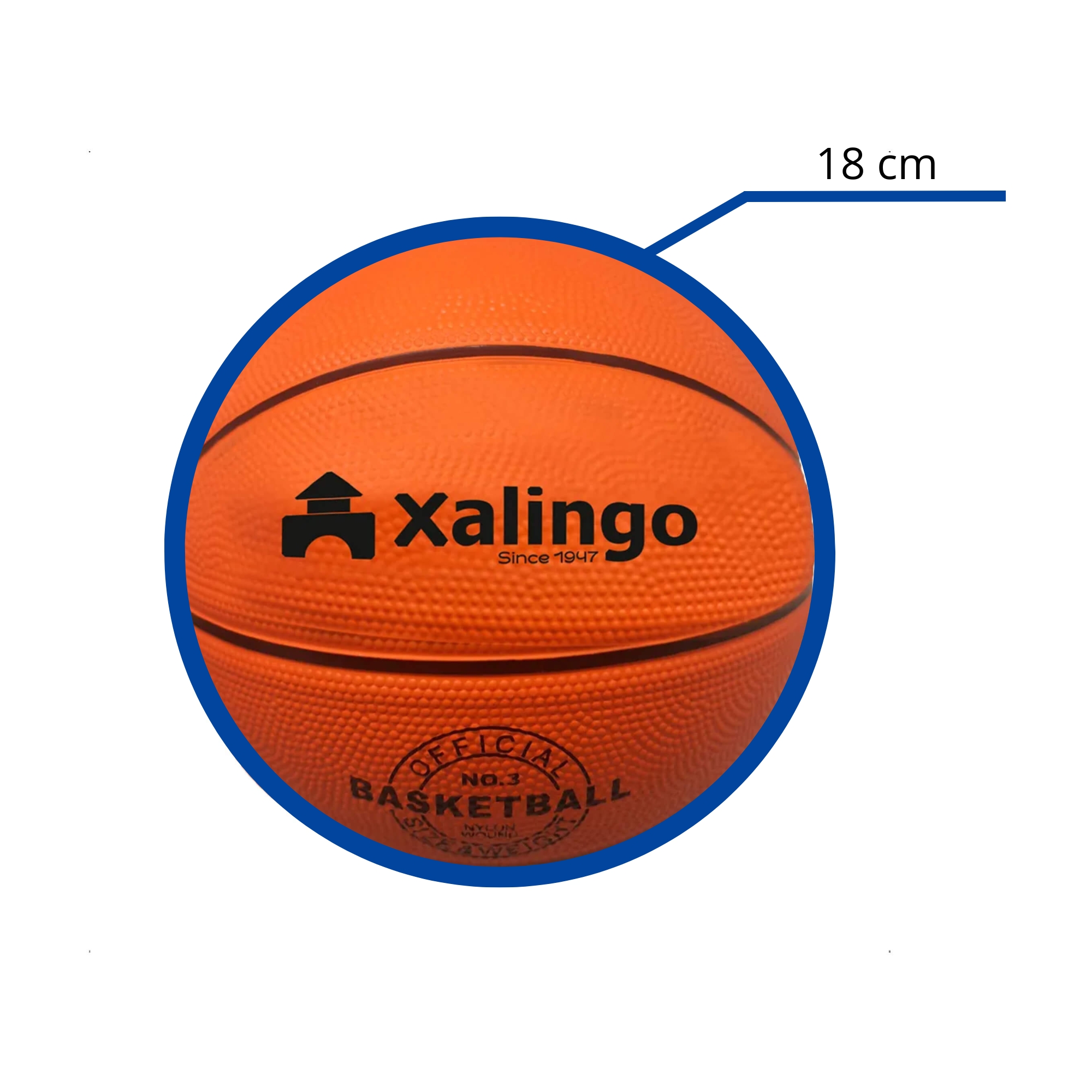 COMP Kit Tabela de Basquete Infantil em MDF Ótima Fixação +6 Anos Xalingo + Bola de Basquete Laranja