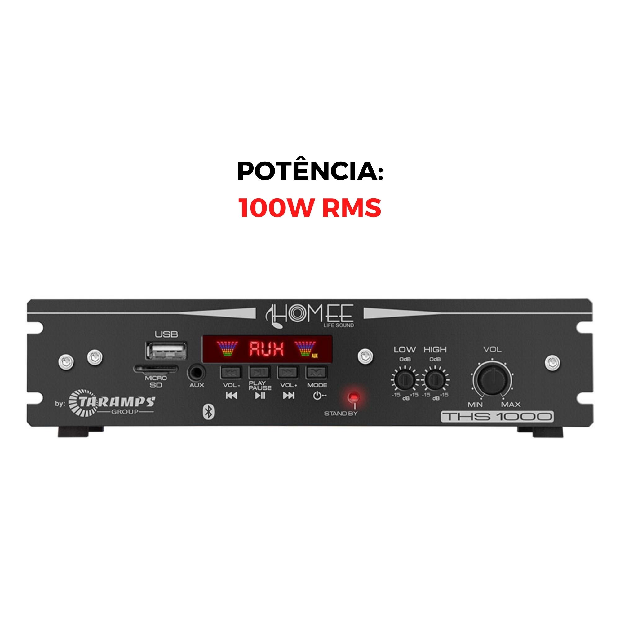 Amplificador Receiver 100W RMS Som Ambiente USB RCA Classe D Bivolt Ths-1000 Taramps - 901338