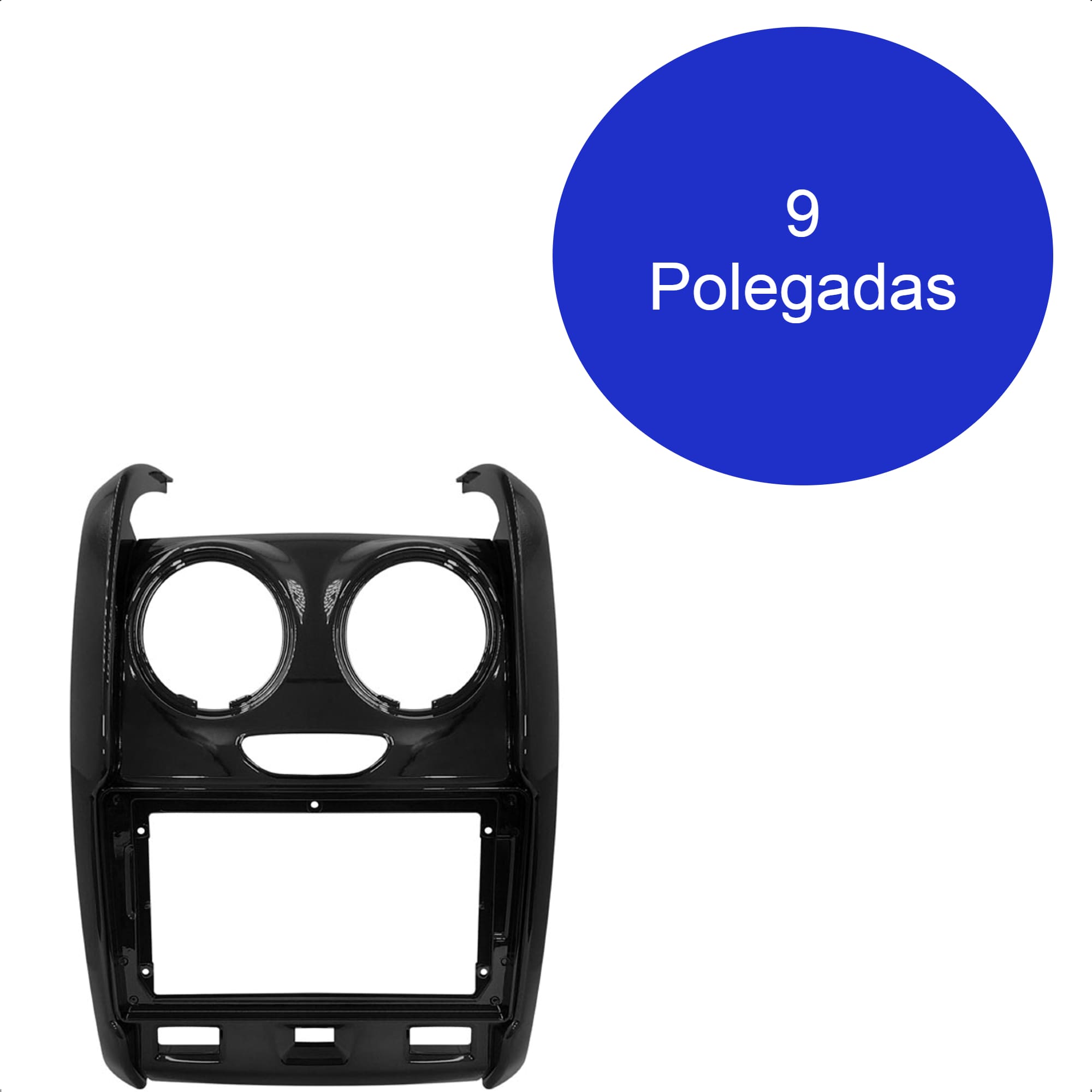 Moldura Black Piano 9 Polegadas Duster 2015 Padrão Chinês Expex - EPX9RN012