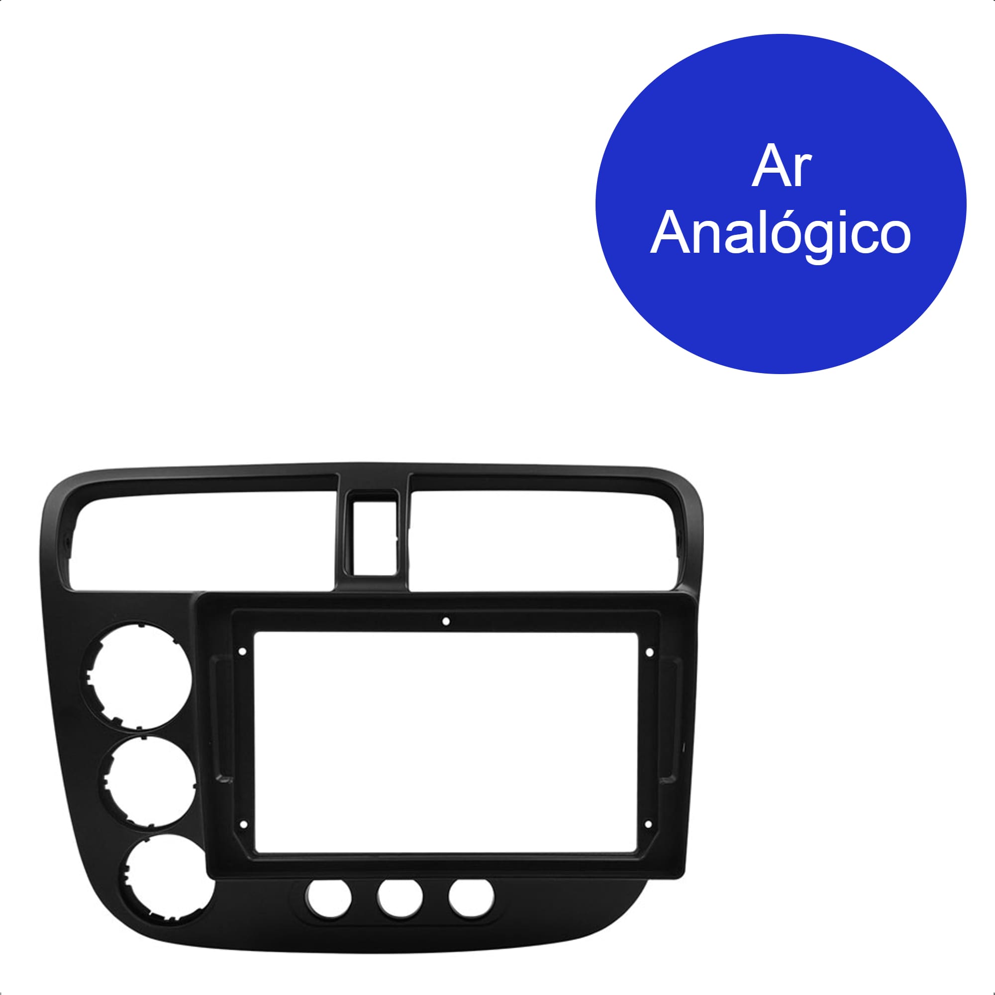 Moldura 9 Polegadas Ar Analógico Civic 2001 - 2006 Preto Fosco Expex - EPX9HO016