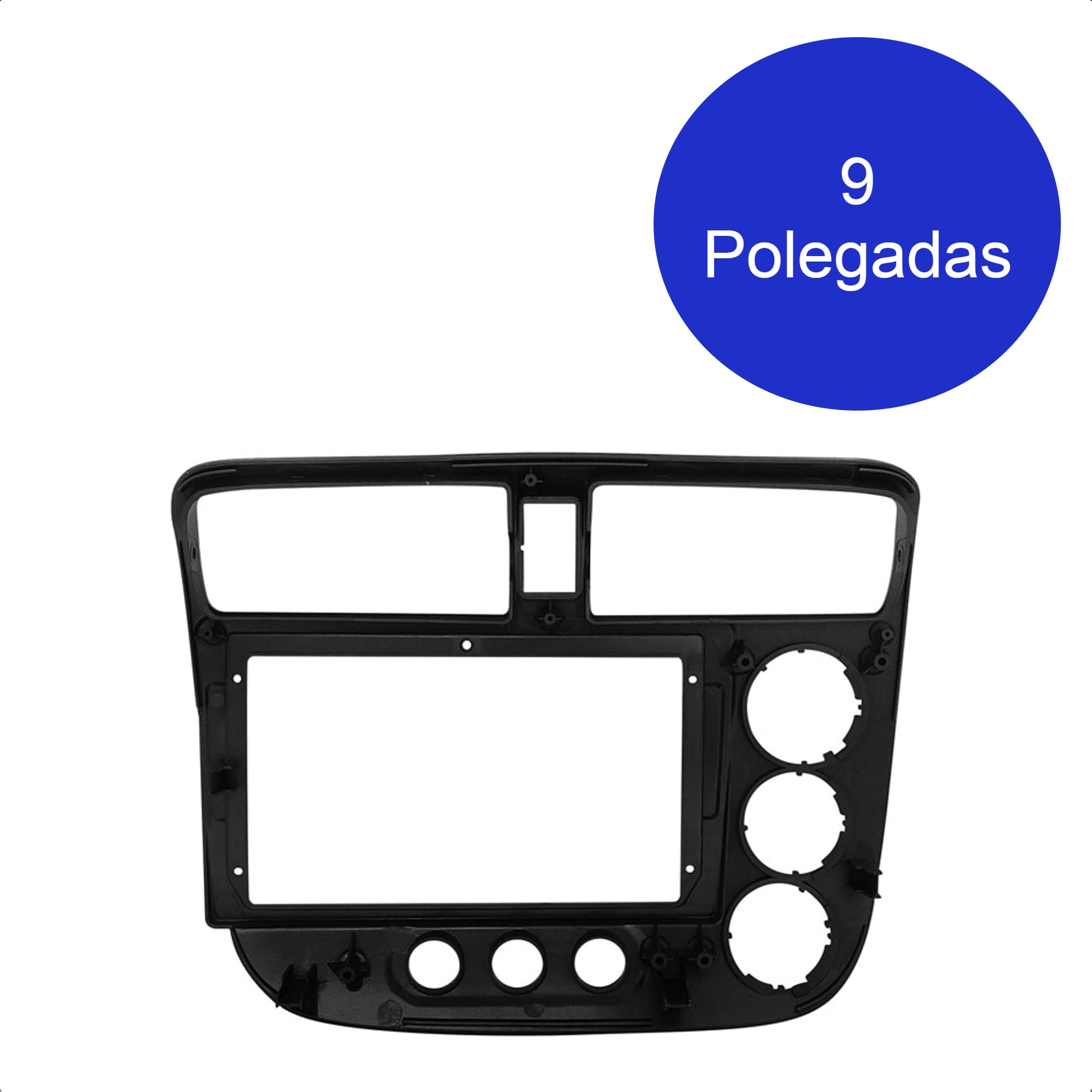 Moldura 9 Polegadas Ar Analógico Civic 2001 - 2006 Preto Fosco Expex - EPX9HO016