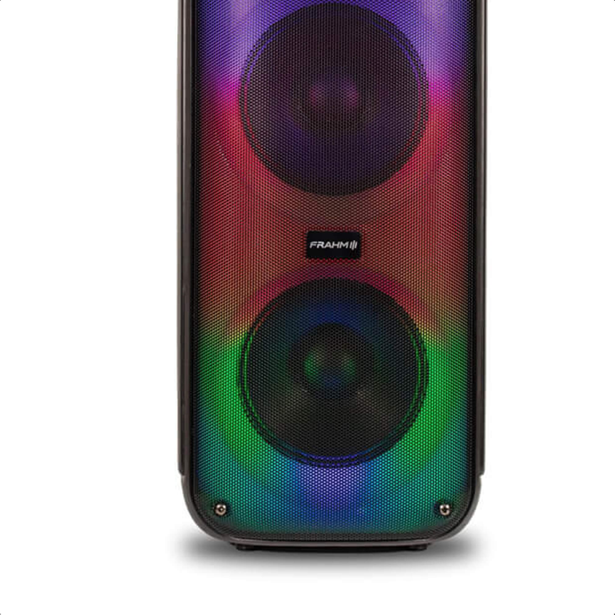 Caixa De Som Ambiente Lumi Tower Led 600W RMS 6,5 Pol Alto-Falante P10 Instrumentos Frahm - LT 600