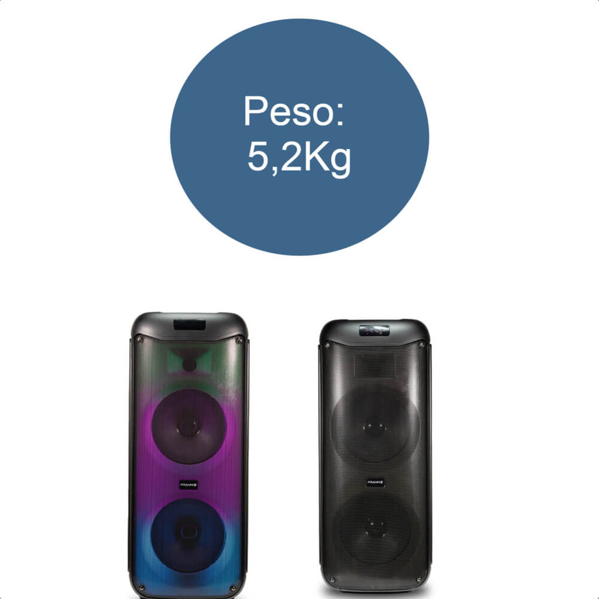 Caixa De Som Multiuso Lumi Tower 900W Alto-Falantes 8 Pol Bluetooth USB P10 Frahm - LT 900ca