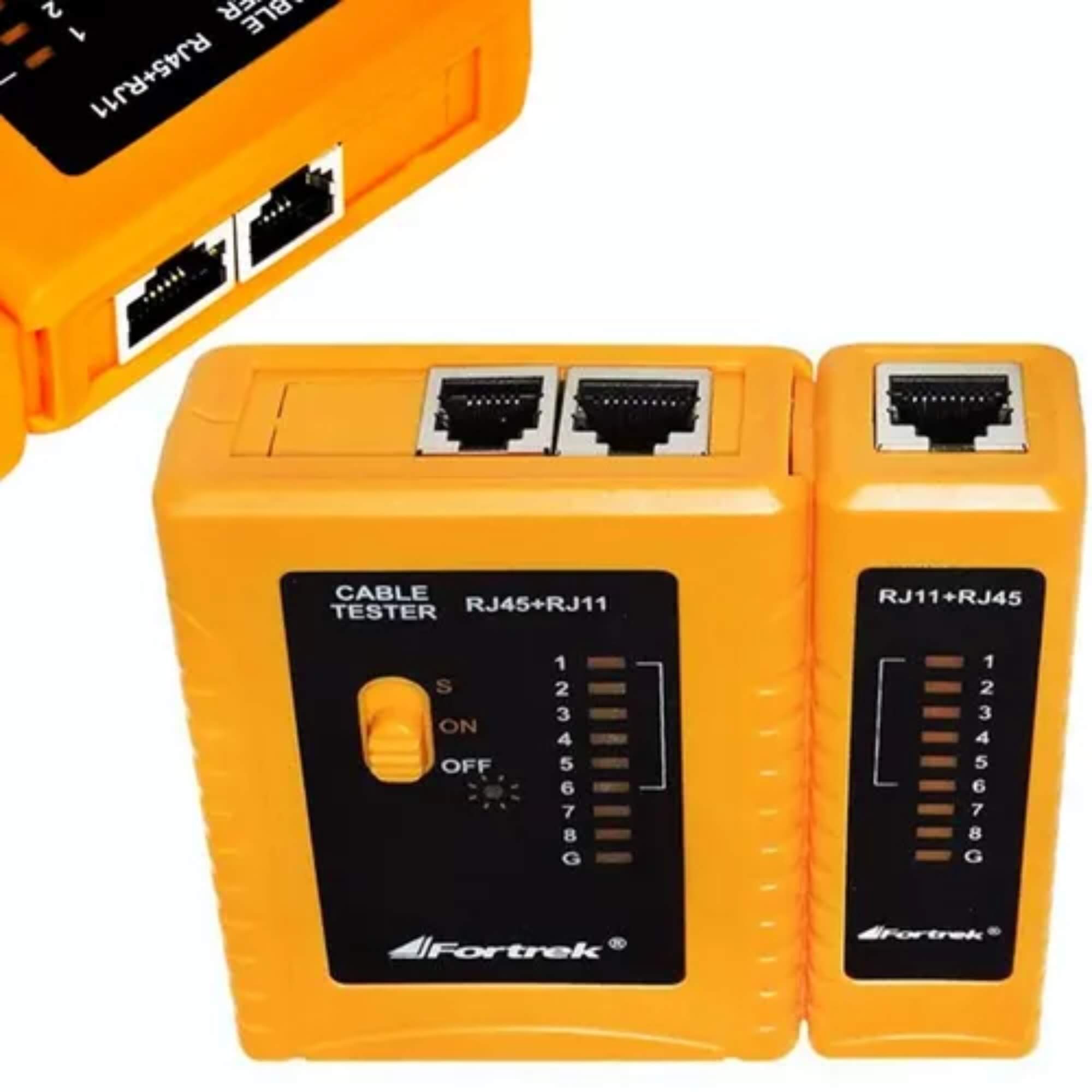 Testador De Cabos LAN Rj-11 E Rj-45 p/ Internet Cabeada Fortrek - TCF101