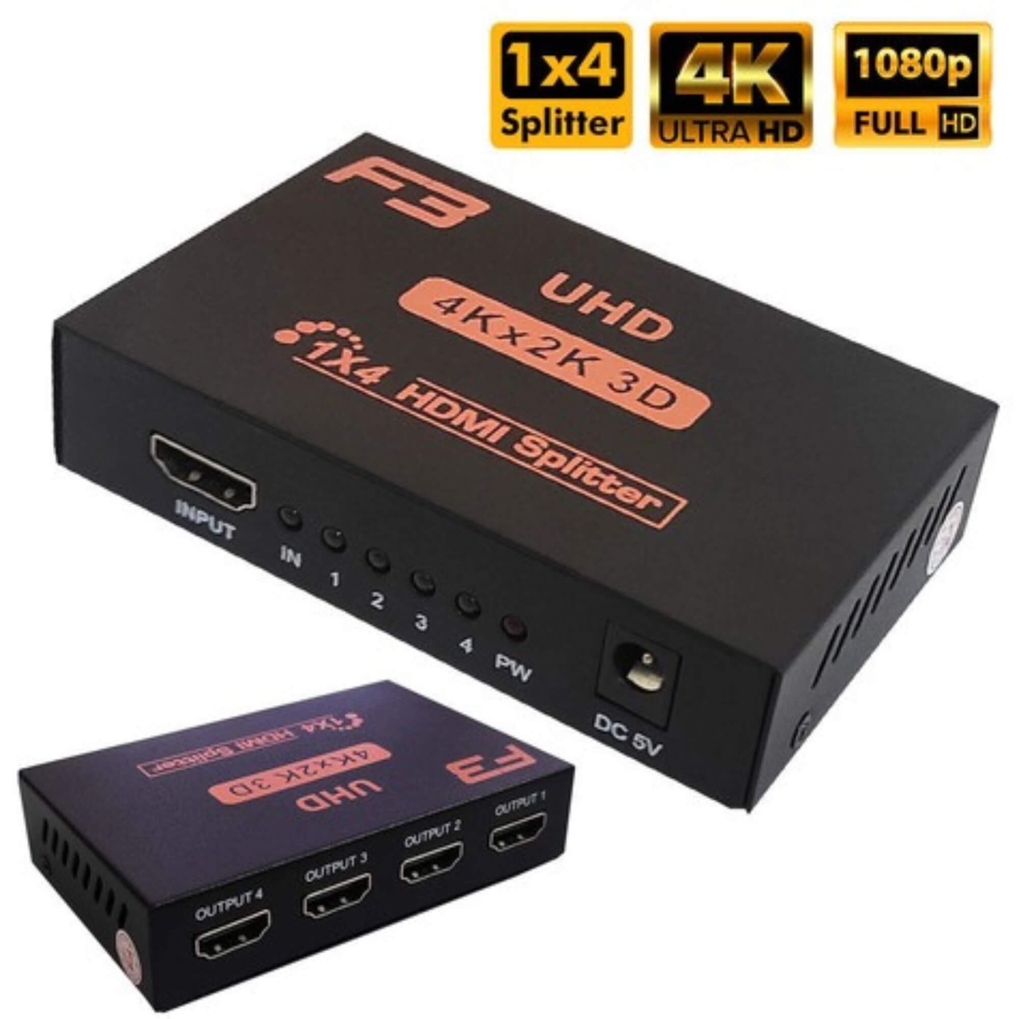 Splitter HDMI 4 Portas 4K UHD com Fonte de Alimentação JC-SPHMI F3 - 473