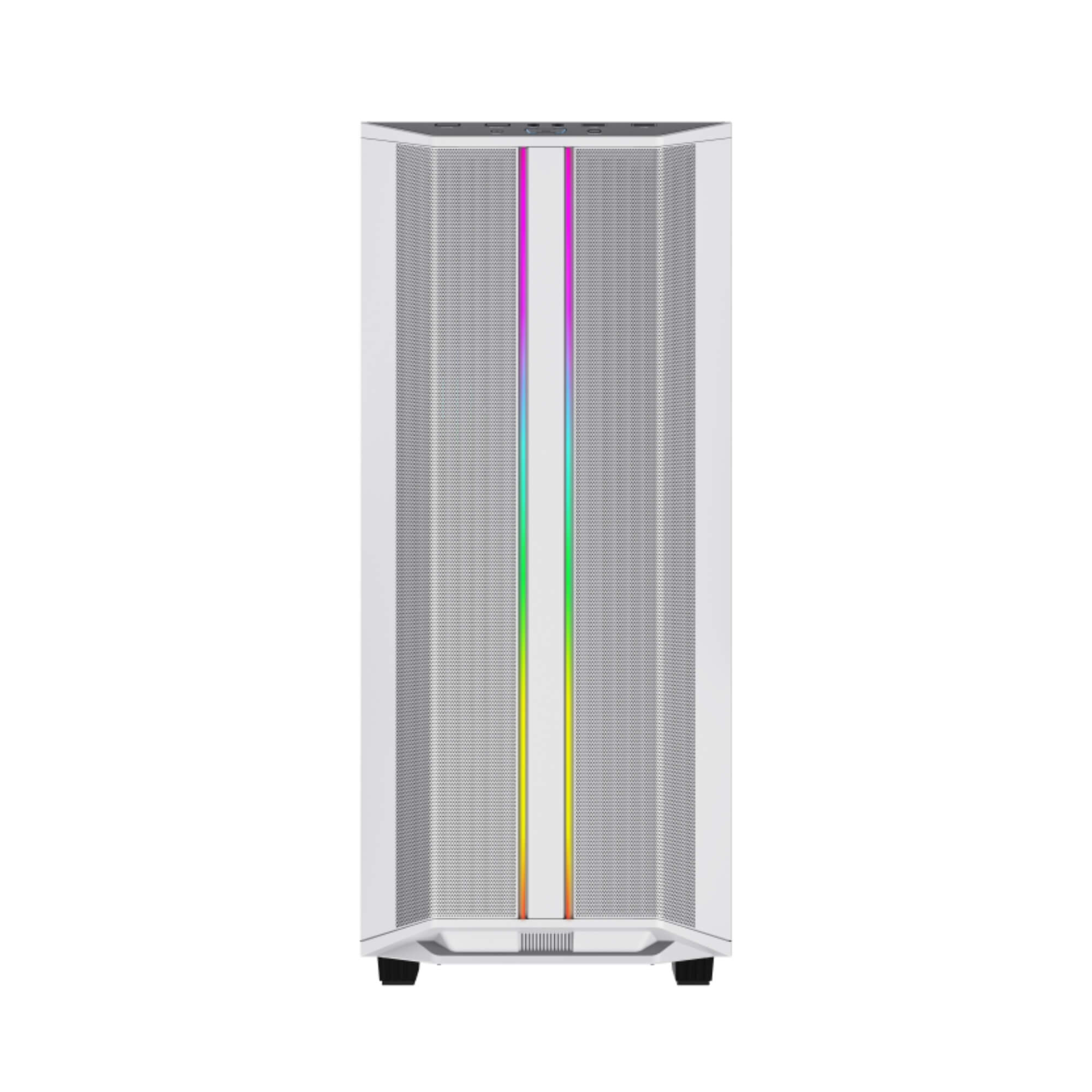 Gabinete Gamer Precision Branco Mid-Tower, Lateral Vidro, LED RGB, E-ATX, 5 Fans Gamemax-8808WT