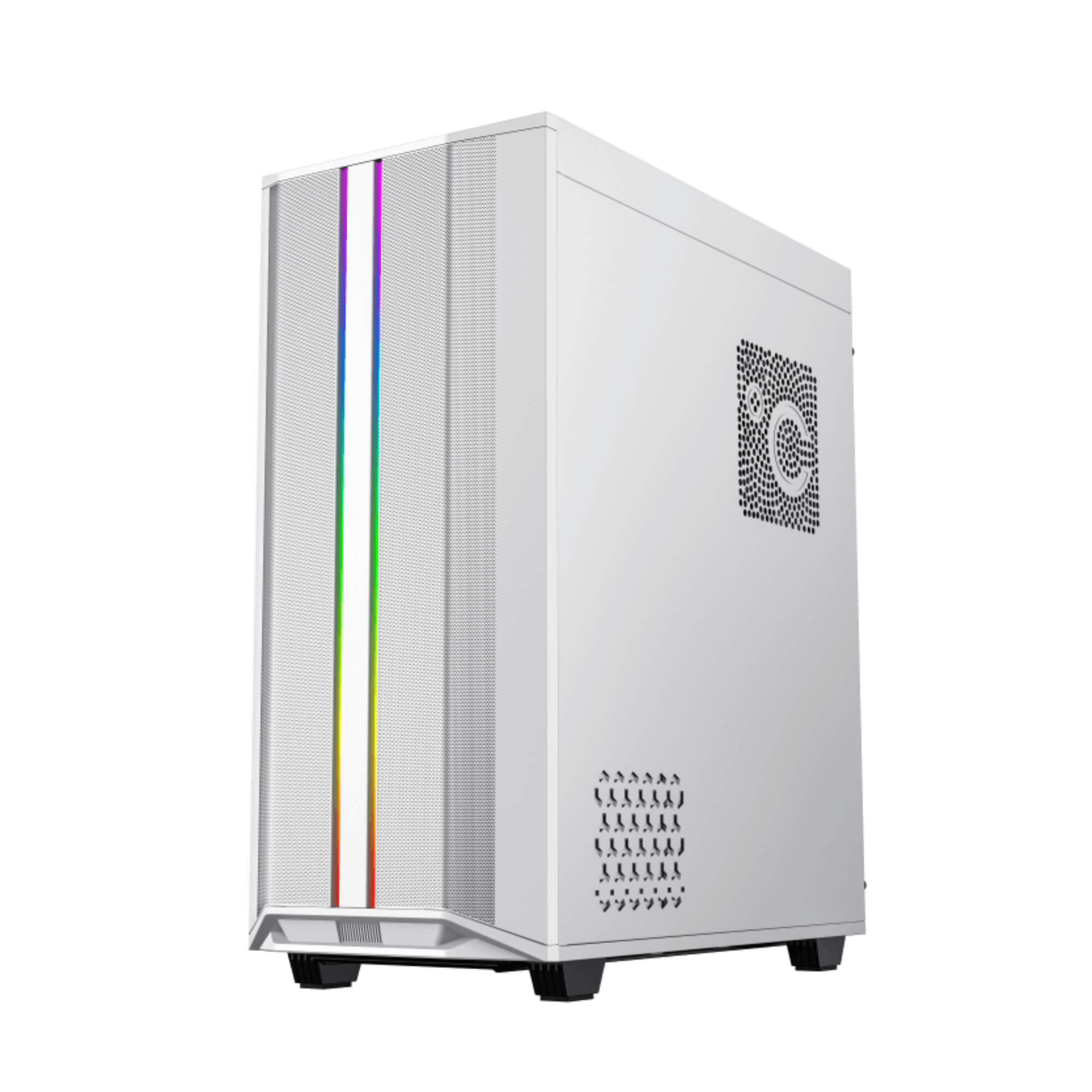 Gabinete Gamer Precision Branco Mid-Tower, Lateral Vidro, LED RGB, E-ATX, 5 Fans Gamemax-8808WT