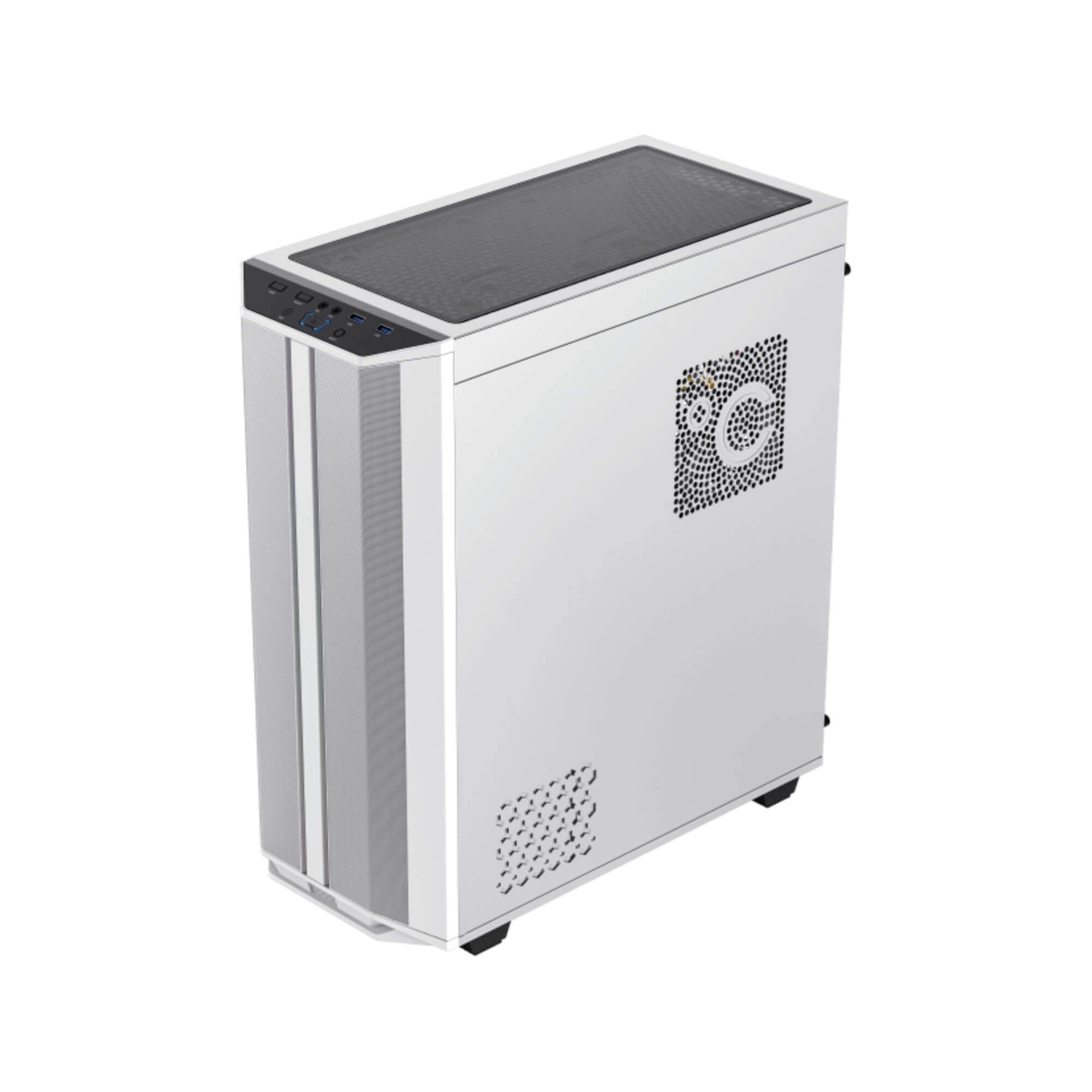 Gabinete Gamer Precision Branco Mid-Tower, Lateral Vidro, LED RGB, E-ATX, 5 Fans Gamemax-8808WT