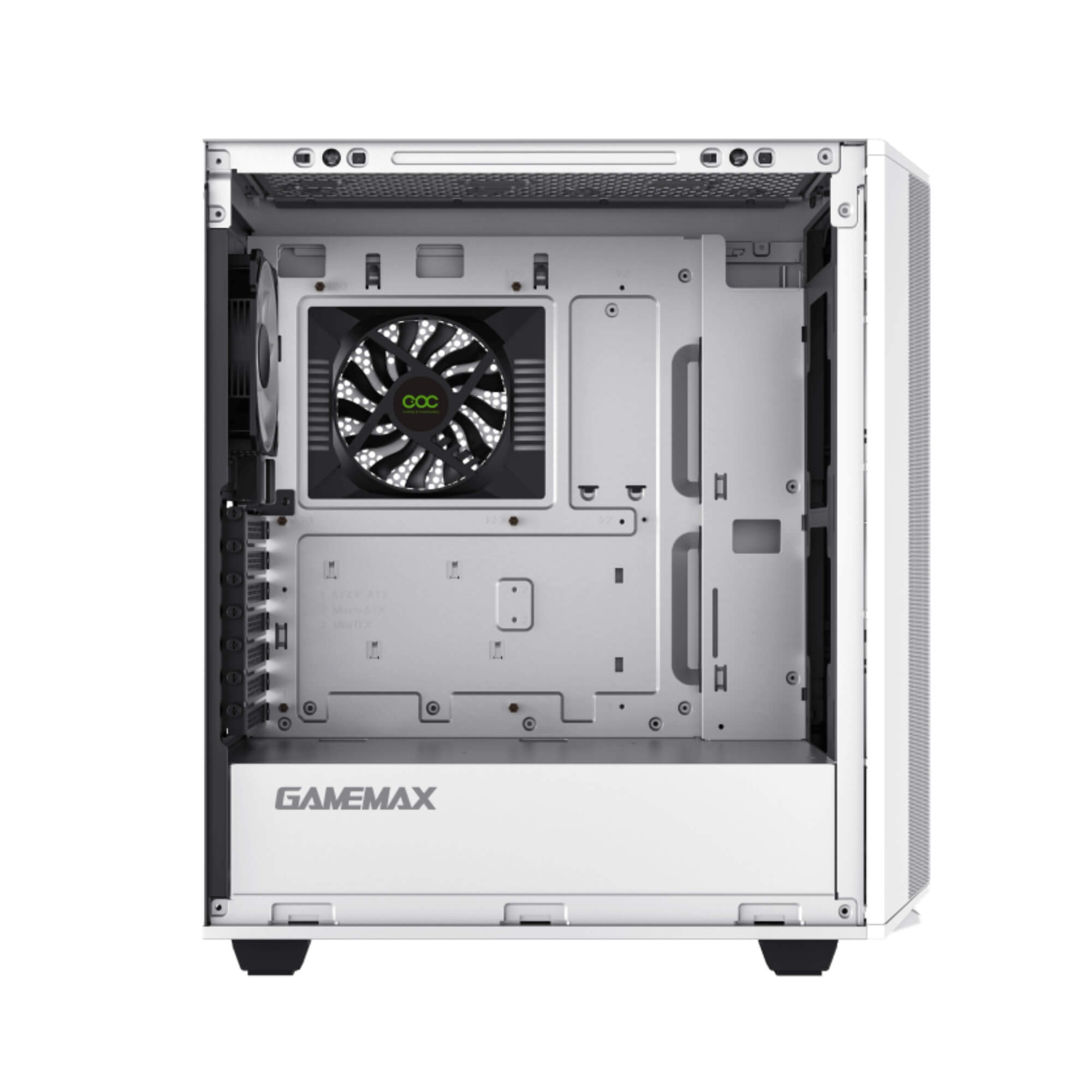 Gabinete Gamer Precision Branco Mid-Tower, Lateral Vidro, LED RGB, E-ATX, 5 Fans Gamemax-8808WT