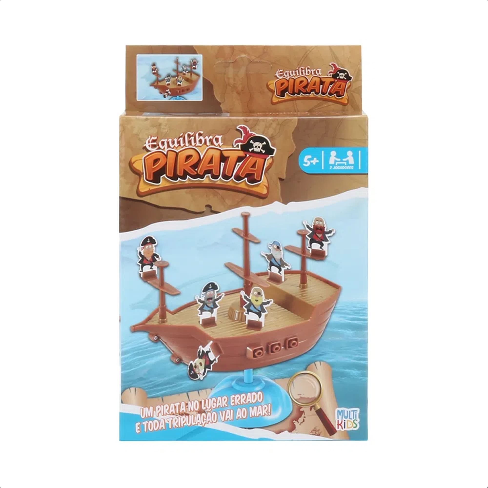 Jogo Equilibra Pirata Estratégia Equilíbrio e Concentração +5 Anos Multikids - BR1777