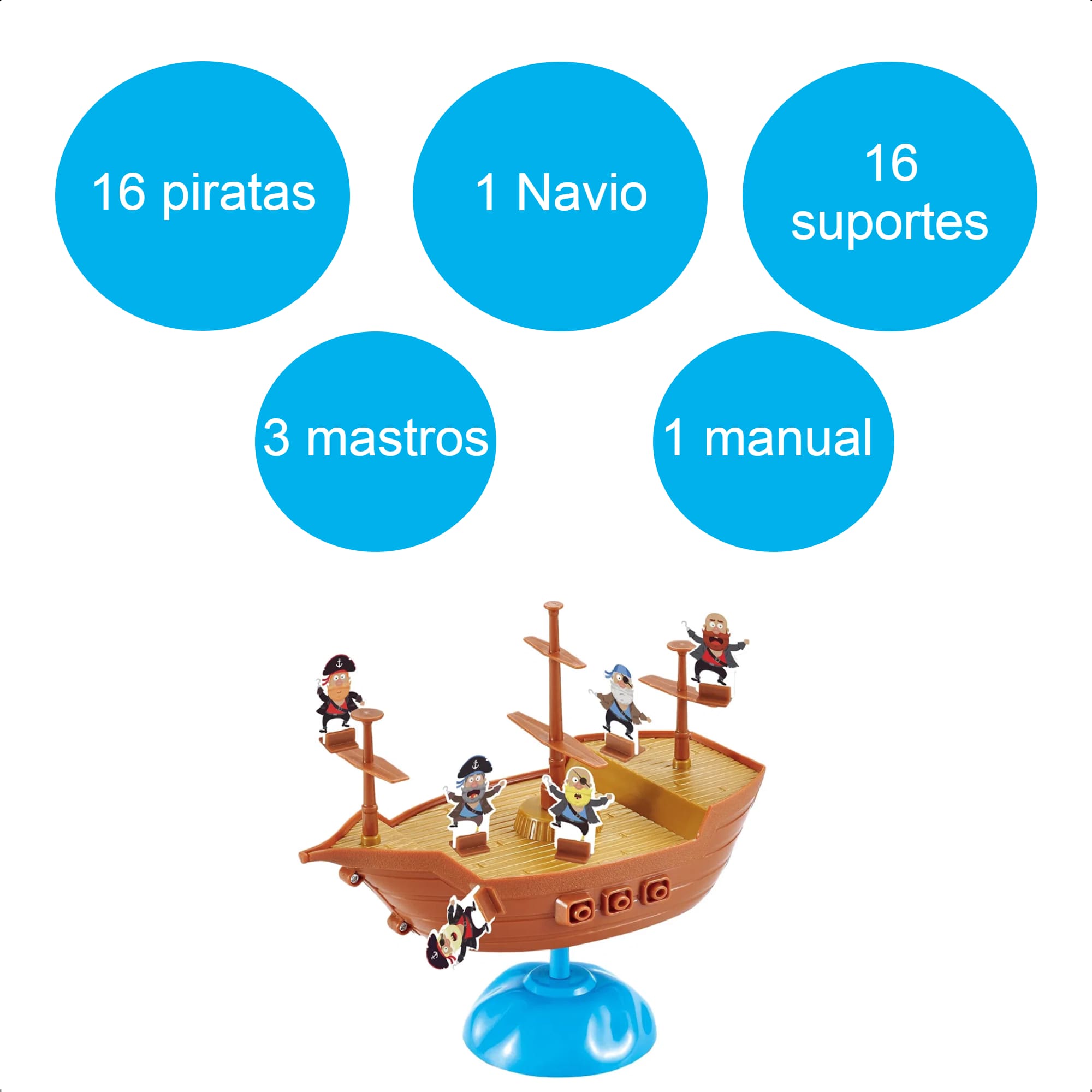 Jogo Equilibra Pirata Estratégia Equilíbrio e Concentração +5 Anos Multikids - BR1777