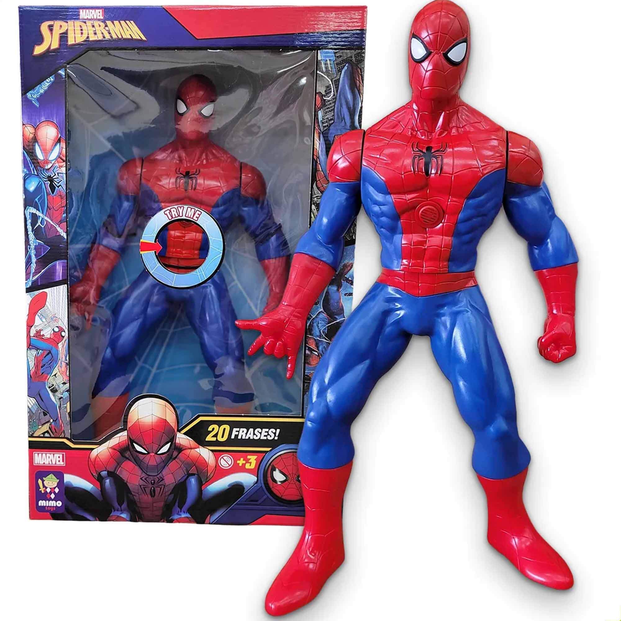 Boneco Homem Aranha 20 Frases Super Herói Spider Man Marvel Divertido 56cm +3 anos Mimo Toys - 0580