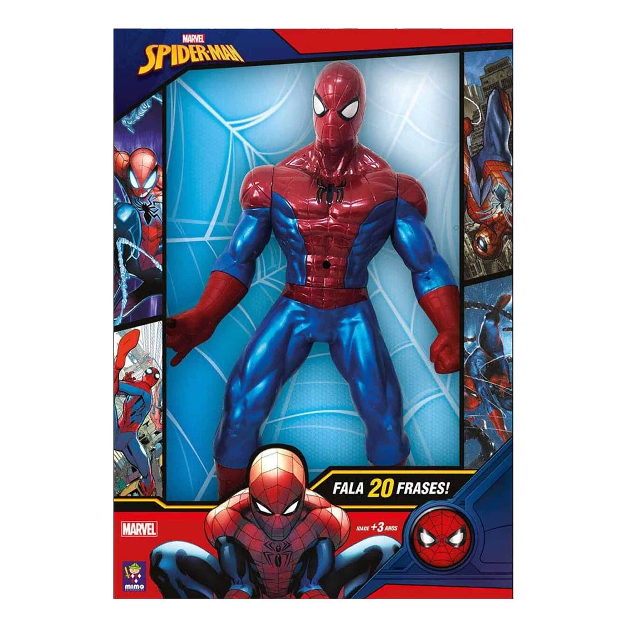 Boneco Homem Aranha 20 Frases Super Herói Spider Man Marvel Divertido 56cm +3 anos Mimo Toys - 0580