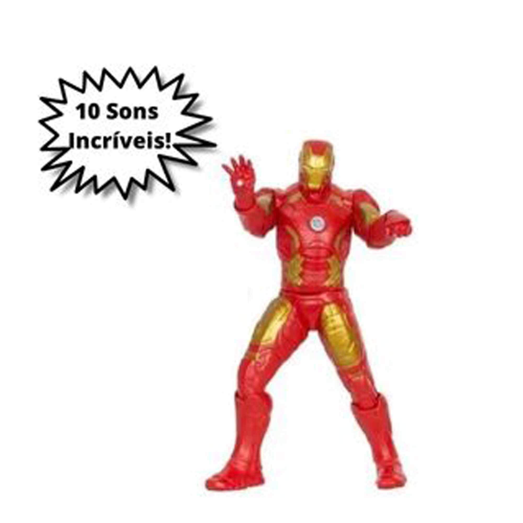 Homem de Ferro Marvel 10 Falas Super Herói Vingadores Action Figure Iron Man Mimo Toys 0583