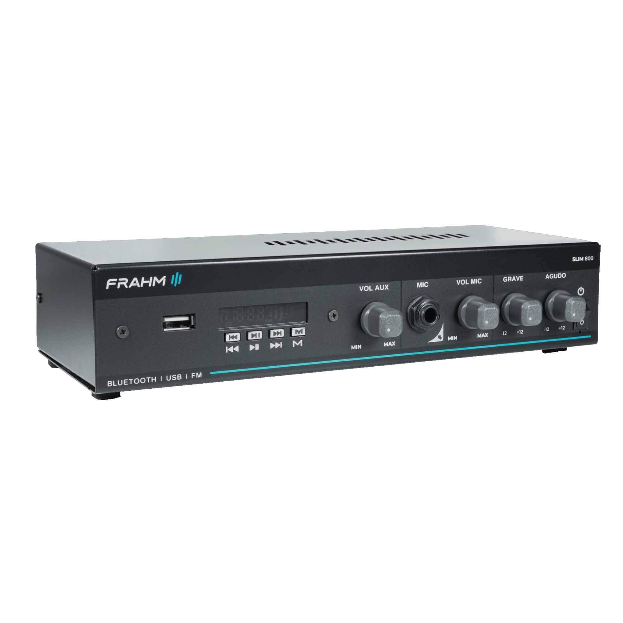 Amplificador Slim 800 G5 30W RMS Bivolt Som Ambiente Receiver Mono Classe AB Frahm - 32100