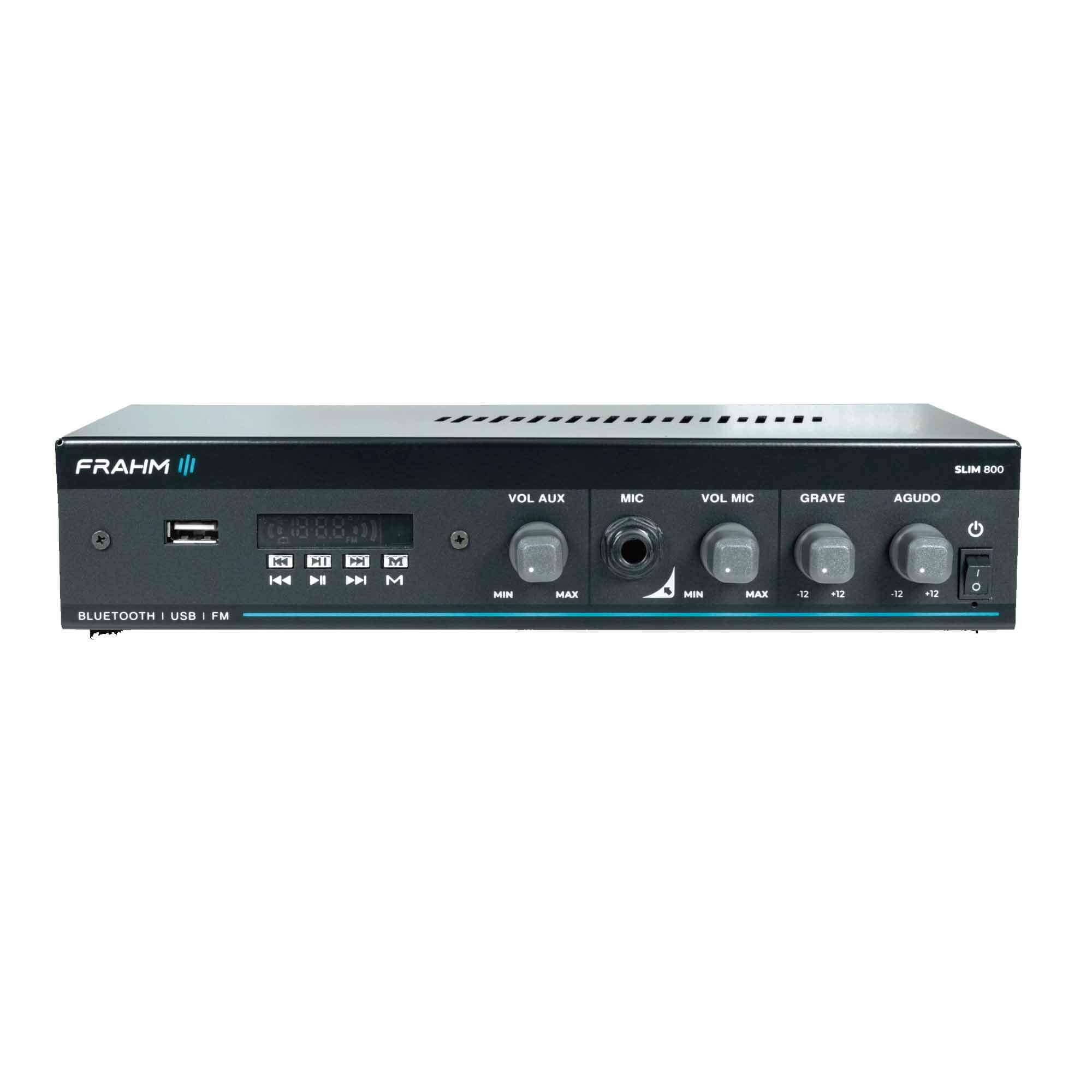 Amplificador Slim 800 G5 30W RMS Bivolt Som Ambiente Receiver Mono Classe AB Frahm - 32100