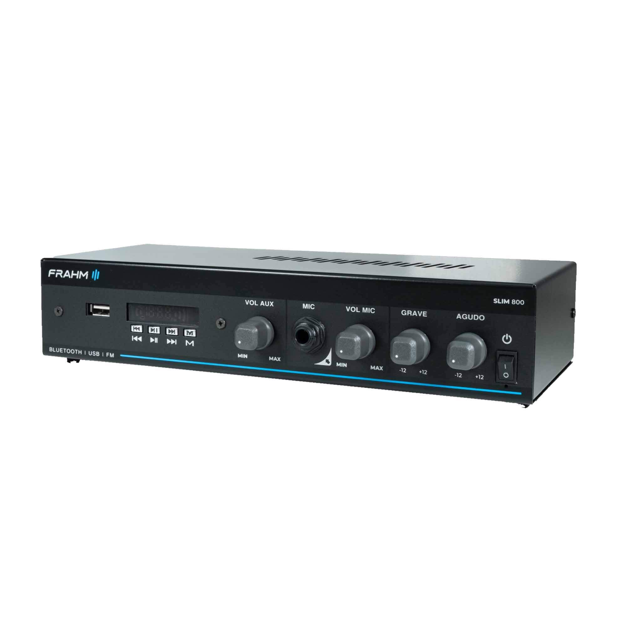 Amplificador Slim 800 G5 30W RMS Bivolt Som Ambiente Receiver Mono Classe AB Frahm - 32100