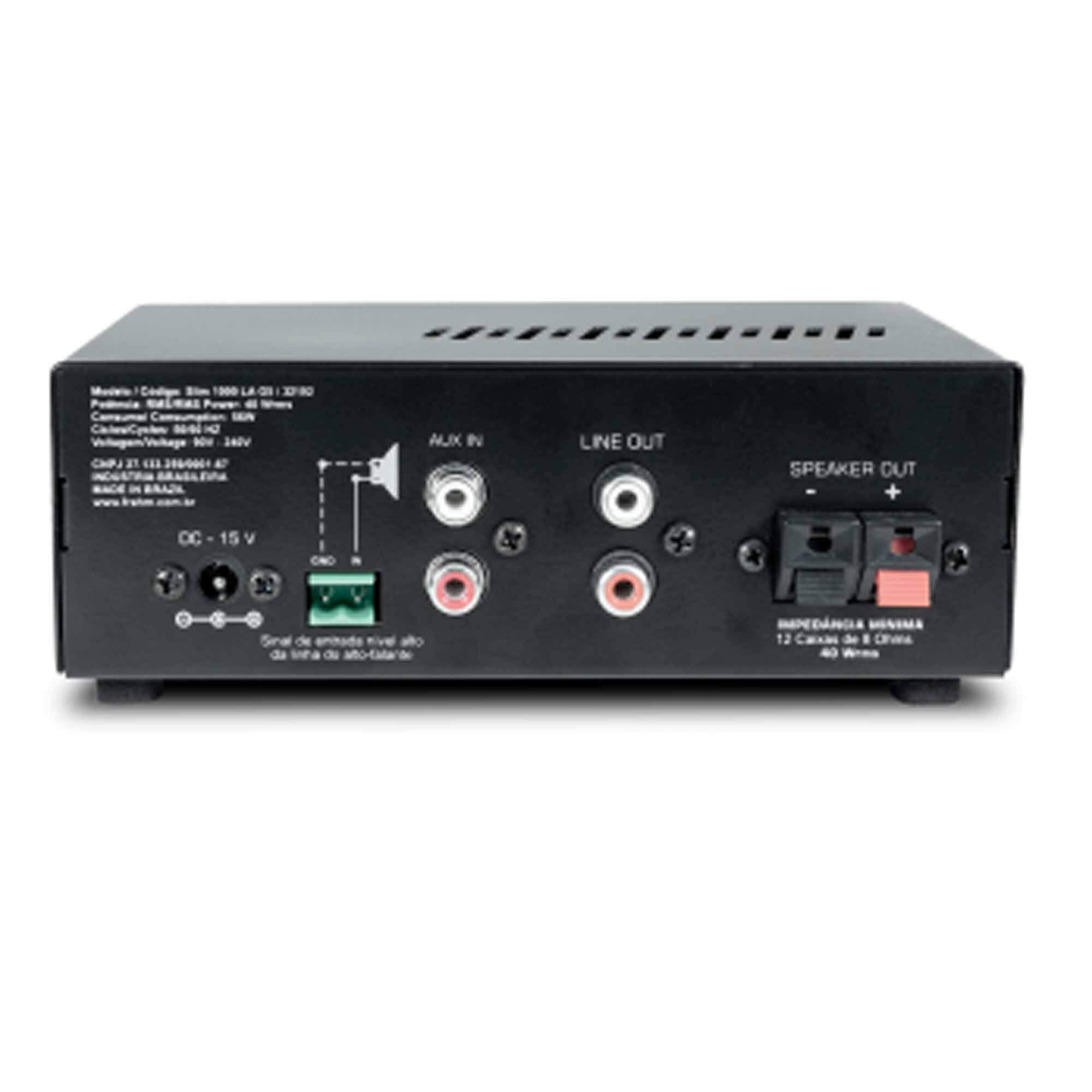 Amplificador SLIM 1000 LA G5 40W RMS Bivolt Automático Som Ambiente Mono Classe AB Frahm - 32102