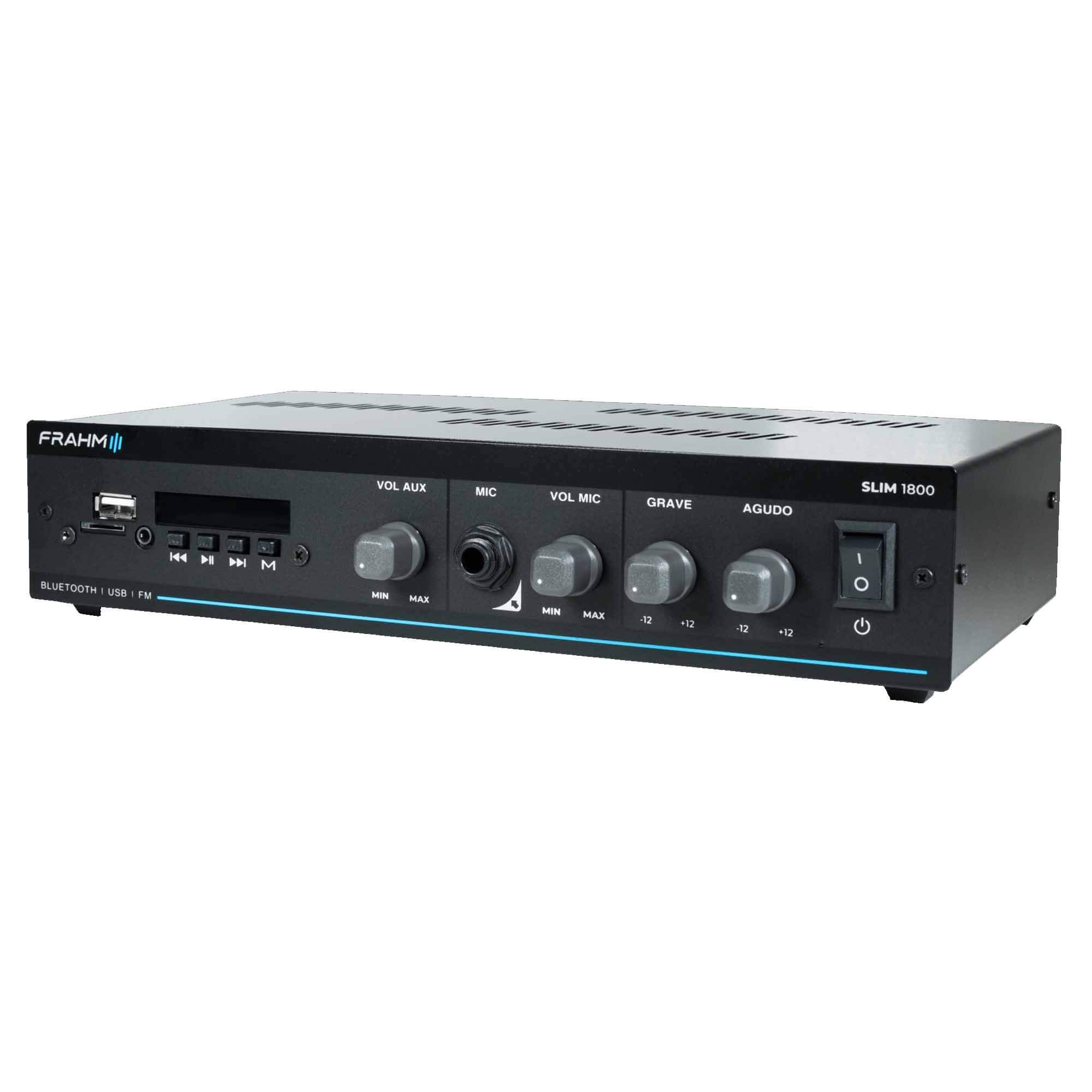 Som Ambiente Amplificador Slim 1800 G5 60 Watts RMS Bivolt Automático Classe AB Frahm 32104