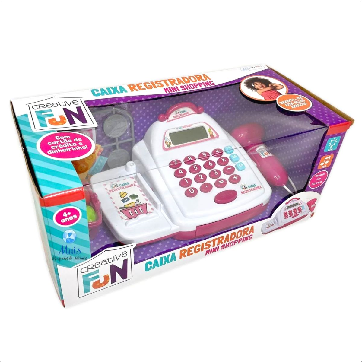COMP Caixa Registradora Creative Fun Mini Shopping Rosa Com Acessórios Multikids - BR1182