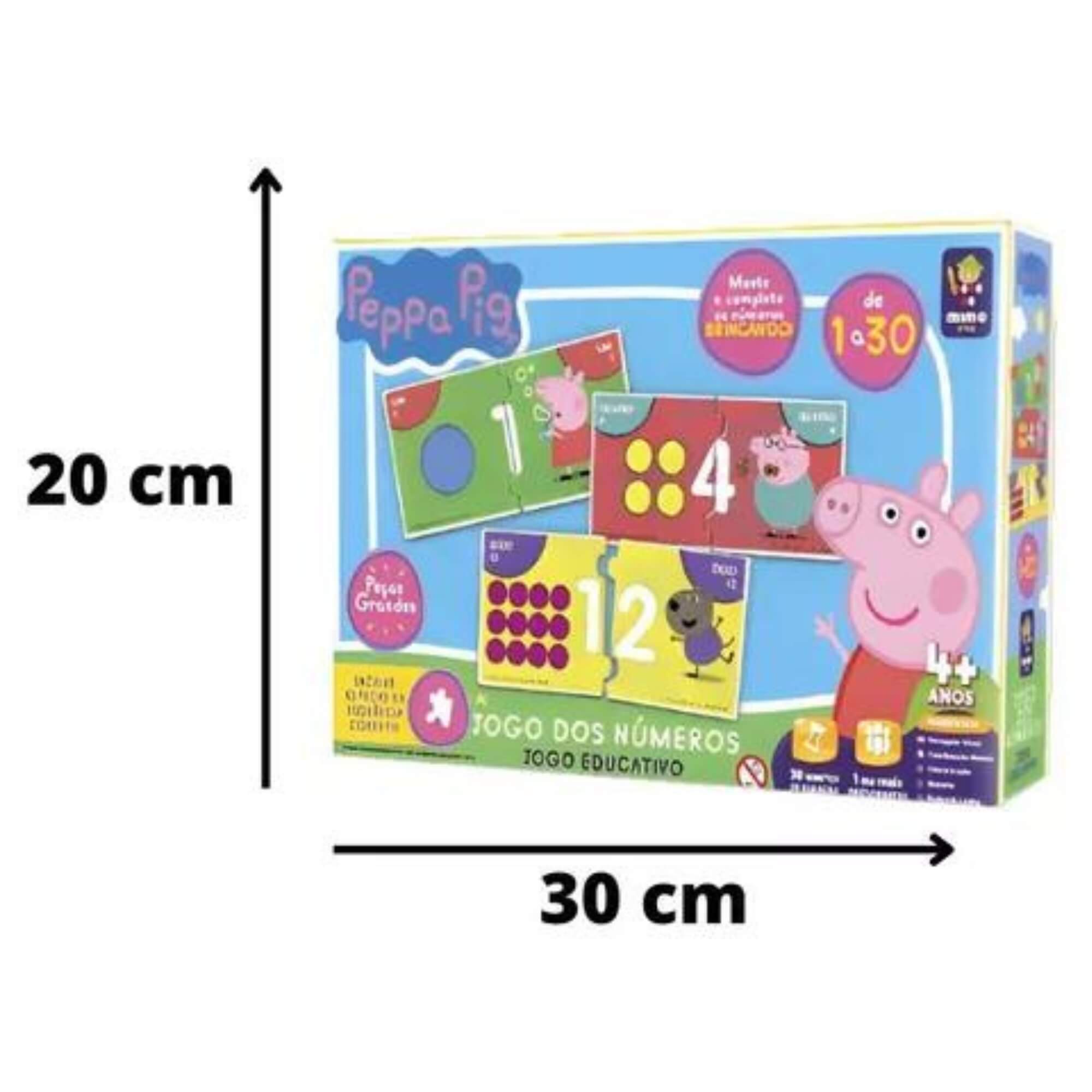 Brinquedo Jogo Educativo Números 1 a 30 Aprendendo a Contar Peppa Pig +3 anos Mimo Toys - 2101