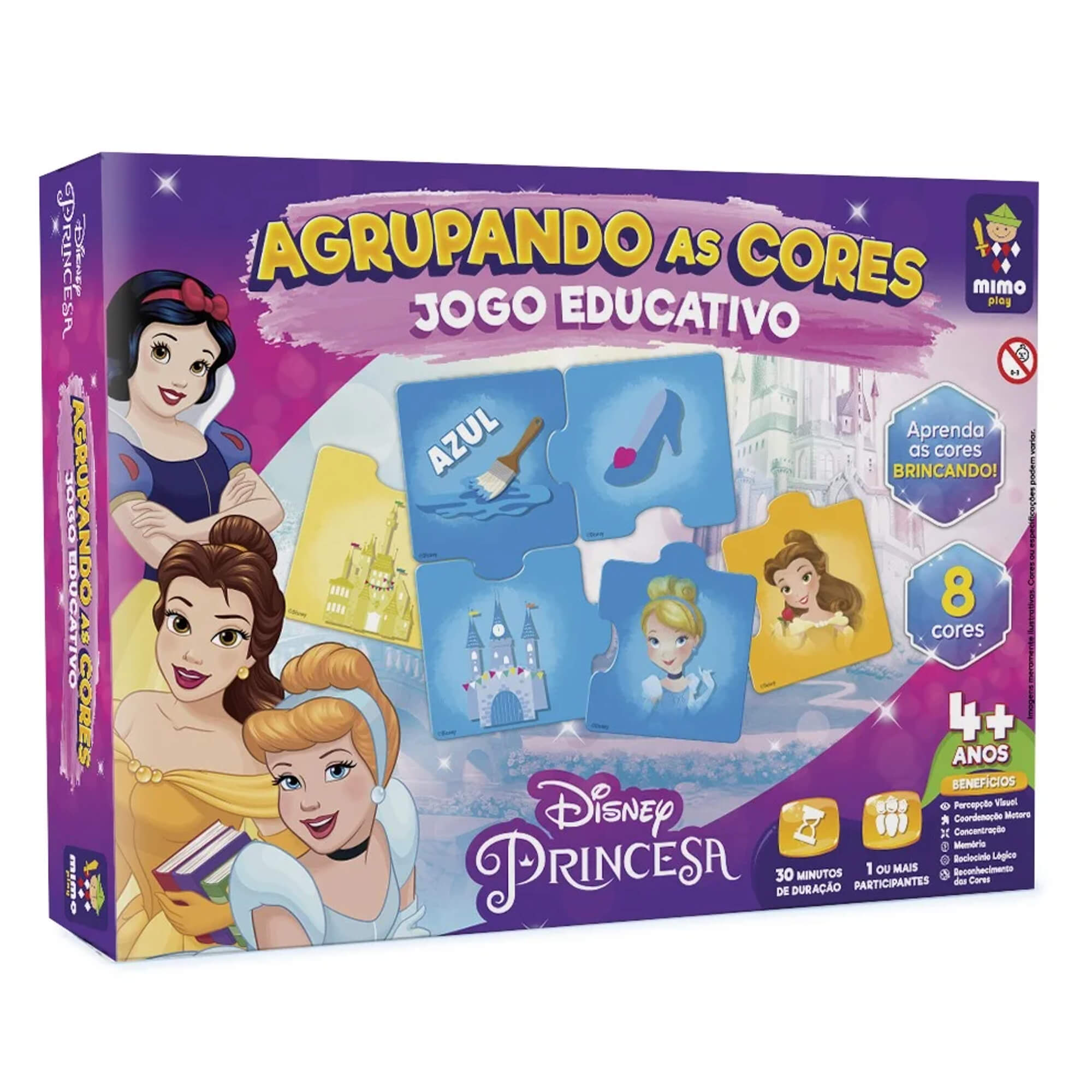 Jogo Agrupando as Cores Princesas Educativo Didático Identificando as Cores Mimo Toys 2020