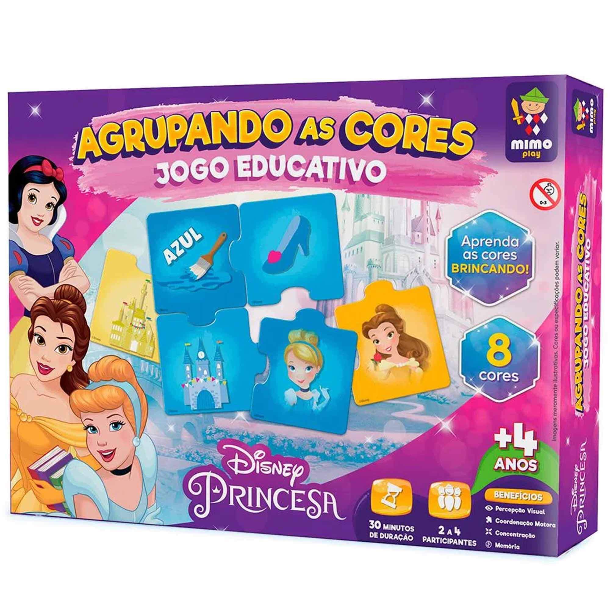 Jogo Agrupando as Cores Princesas Educativo Didático Identificando as Cores Mimo Toys 2020