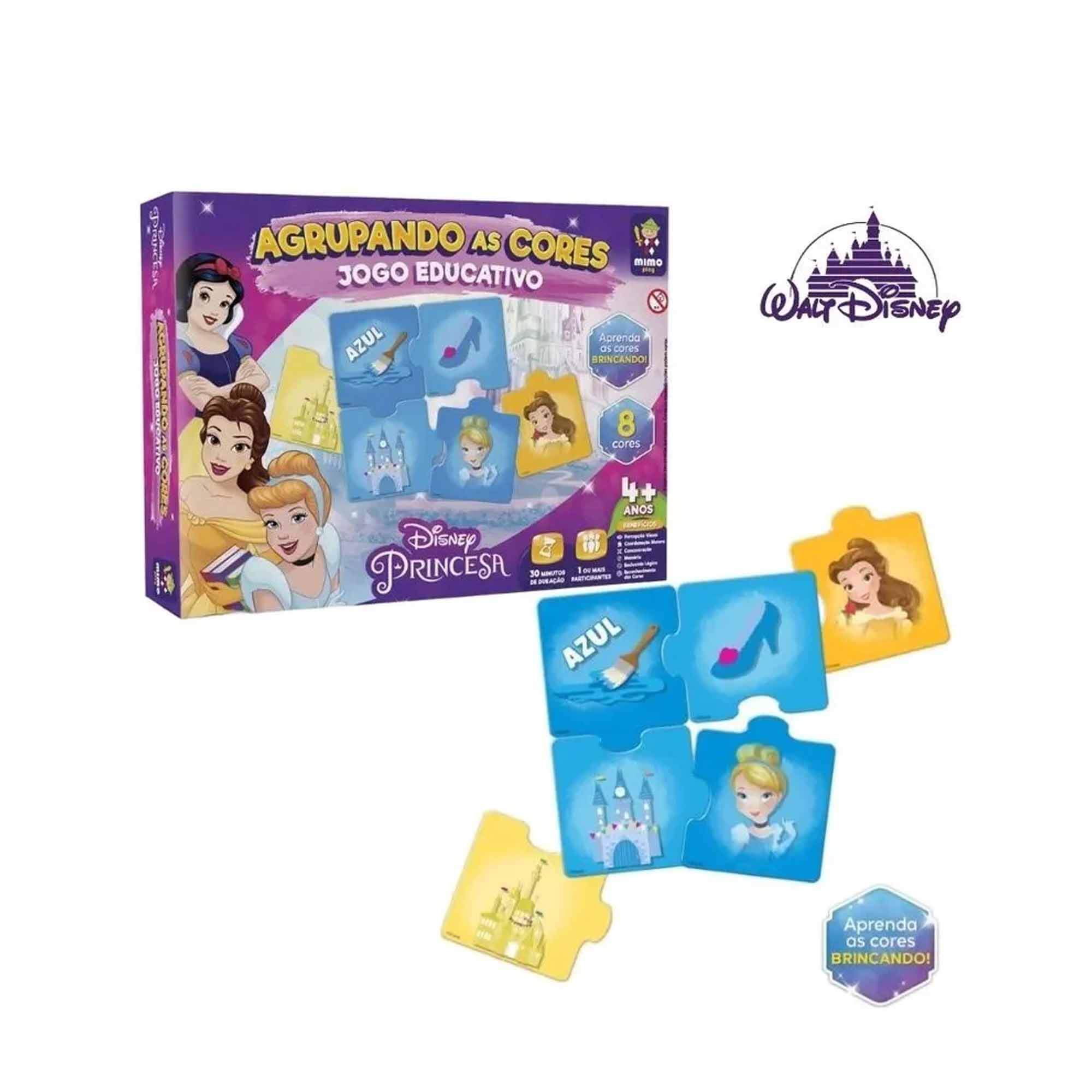 Jogo Agrupando as Cores Princesas Educativo Didático Identificando as Cores Mimo Toys 2020
