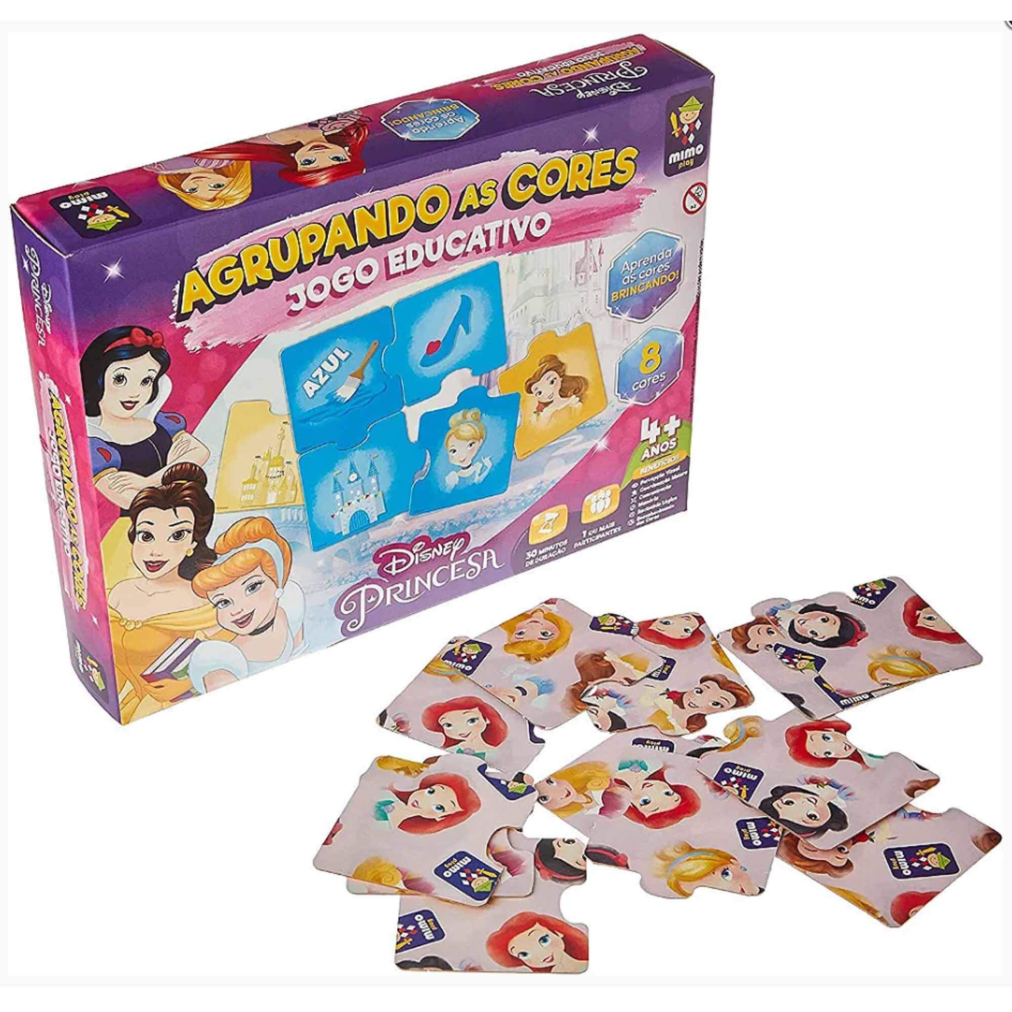 Jogo Agrupando as Cores Princesas Educativo Didático Identificando as Cores Mimo Toys 2020