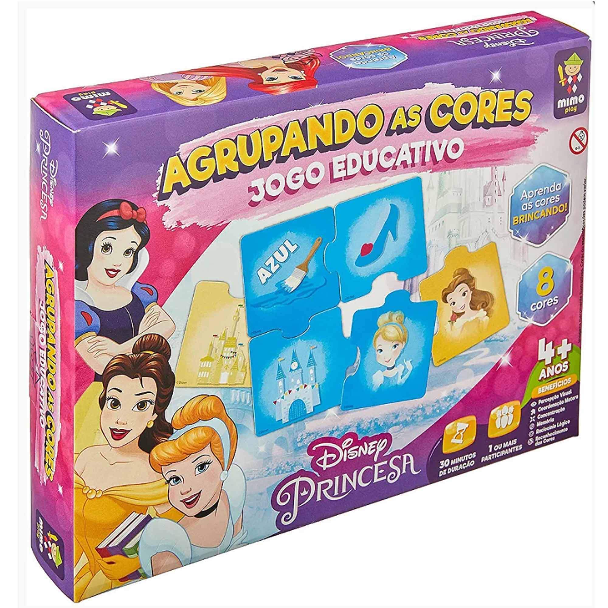 Jogo Agrupando as Cores Princesas Educativo Didático Identificando as Cores Mimo Toys 2020