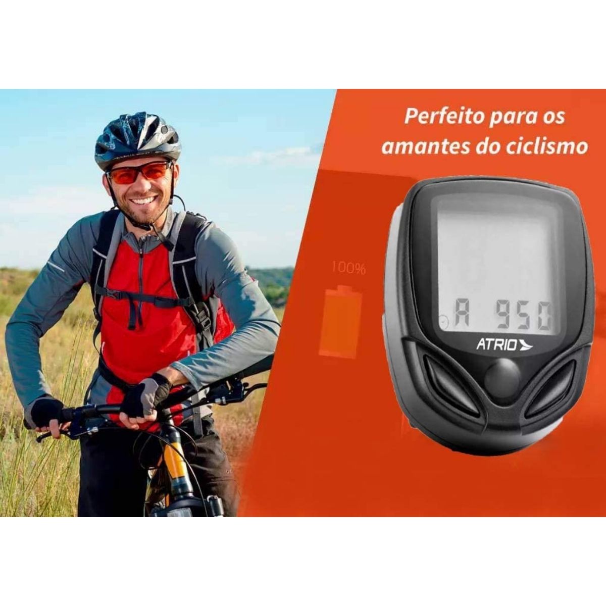 Ciclocomputador Velocimetro para Bike com Suporte e 15 funções Atrio - BI043
