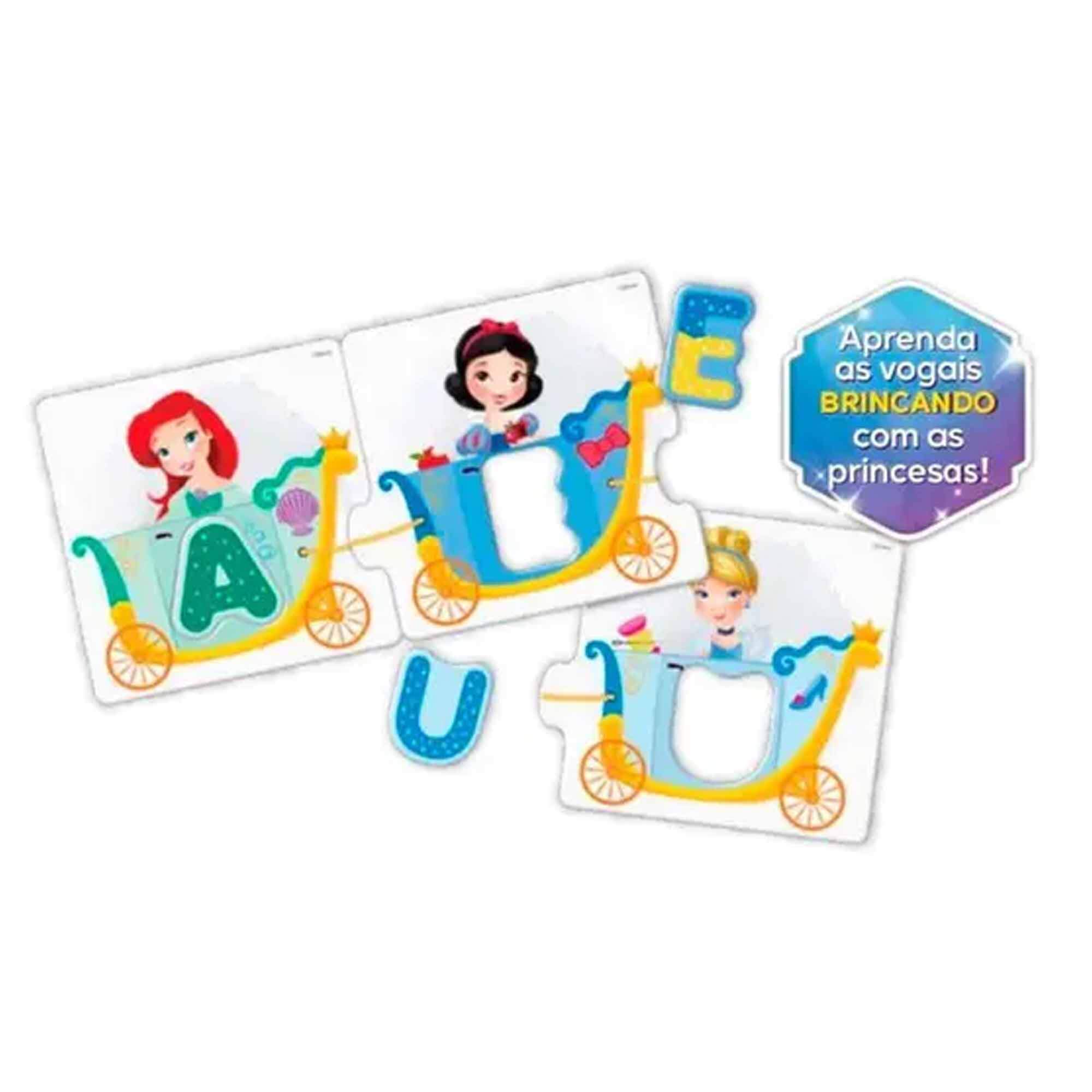Jogo Descobrindo as Vogais Princesas Disney Didático Educativo Princesas Brinquedo Mimo Toys 2024