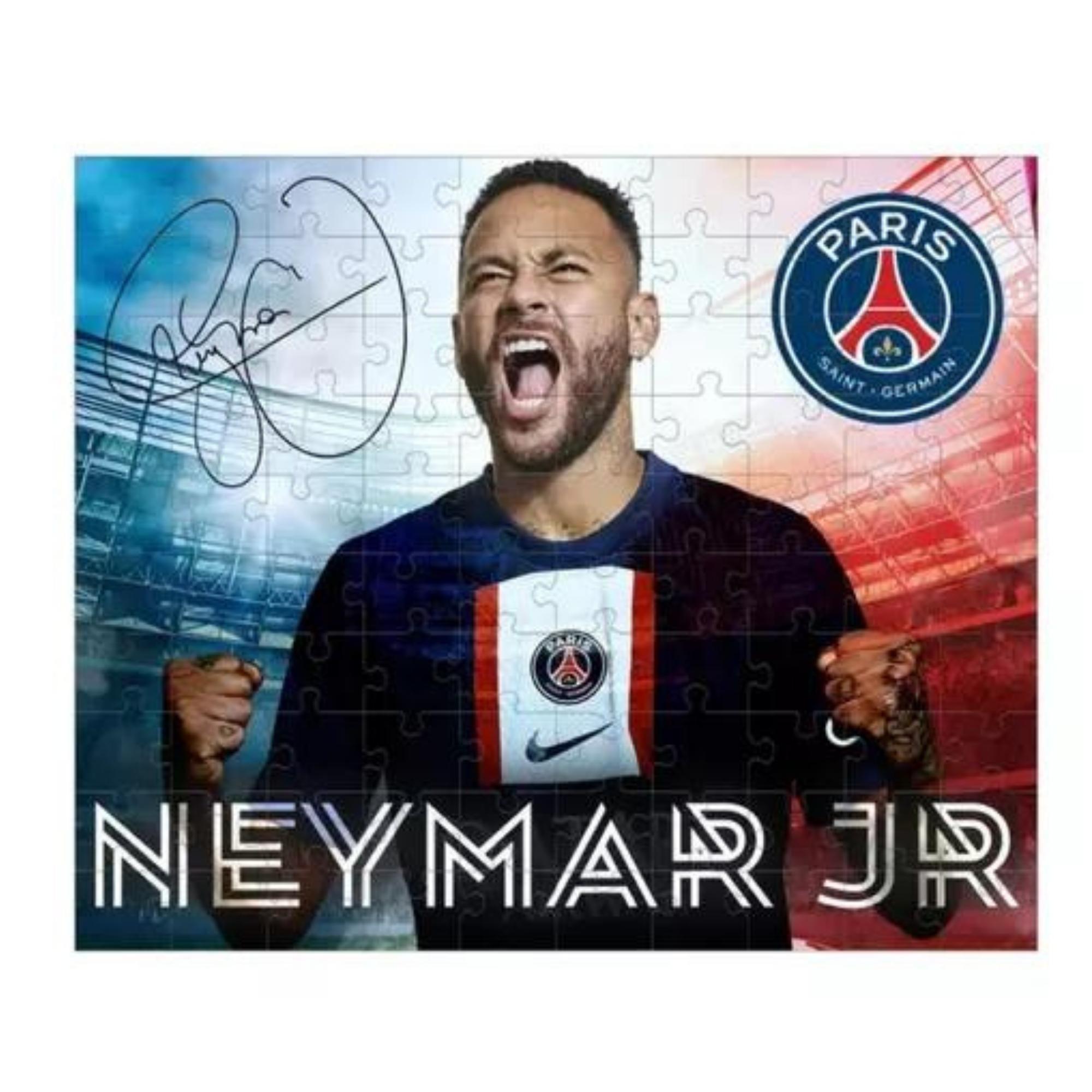 Quebra-Cabeça Neymar Jr. 100 Peças Puzzle, Desafie-se e Monte Coleção PSG Mimo Toys - 2300