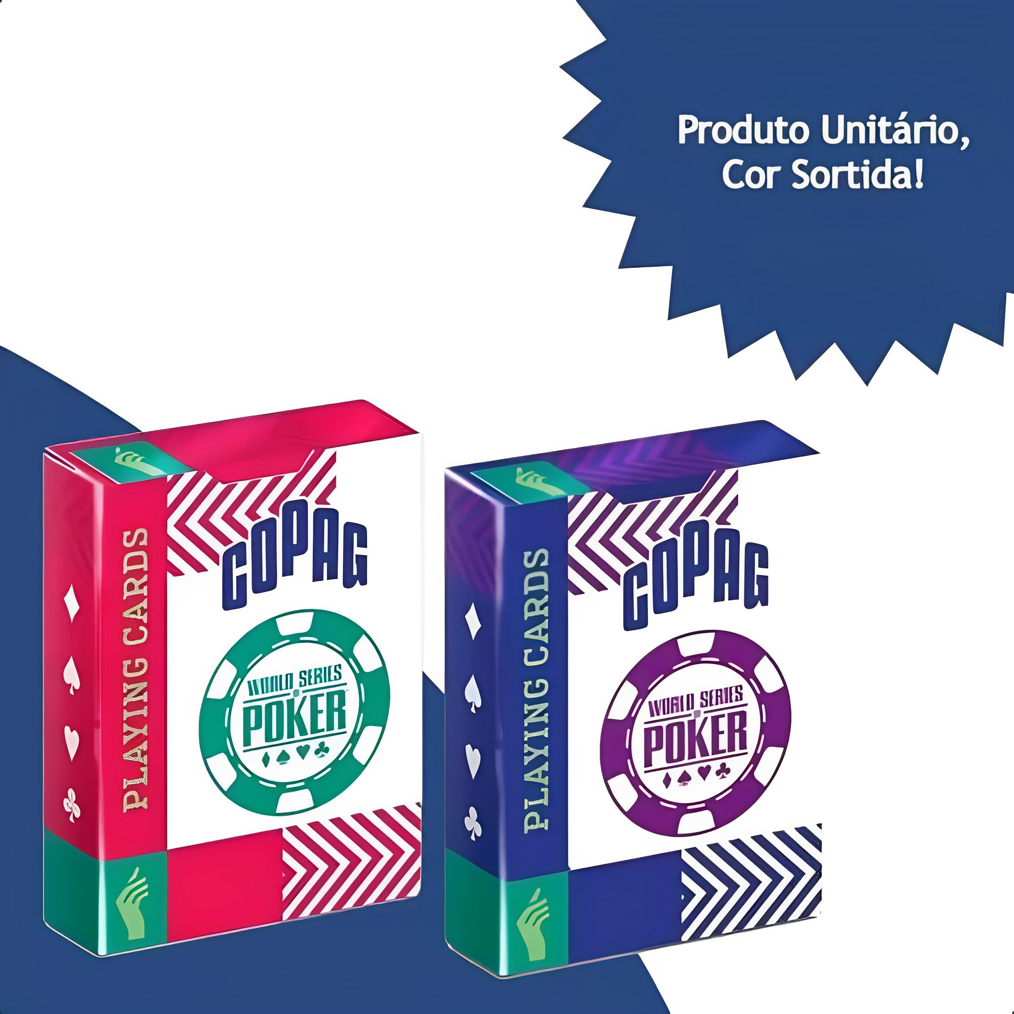 Baralho Cartas p/ Jogar World Series Of Poker - Poker Size Ng Sortido e Unitário Copag 55 CARTAS - 31604