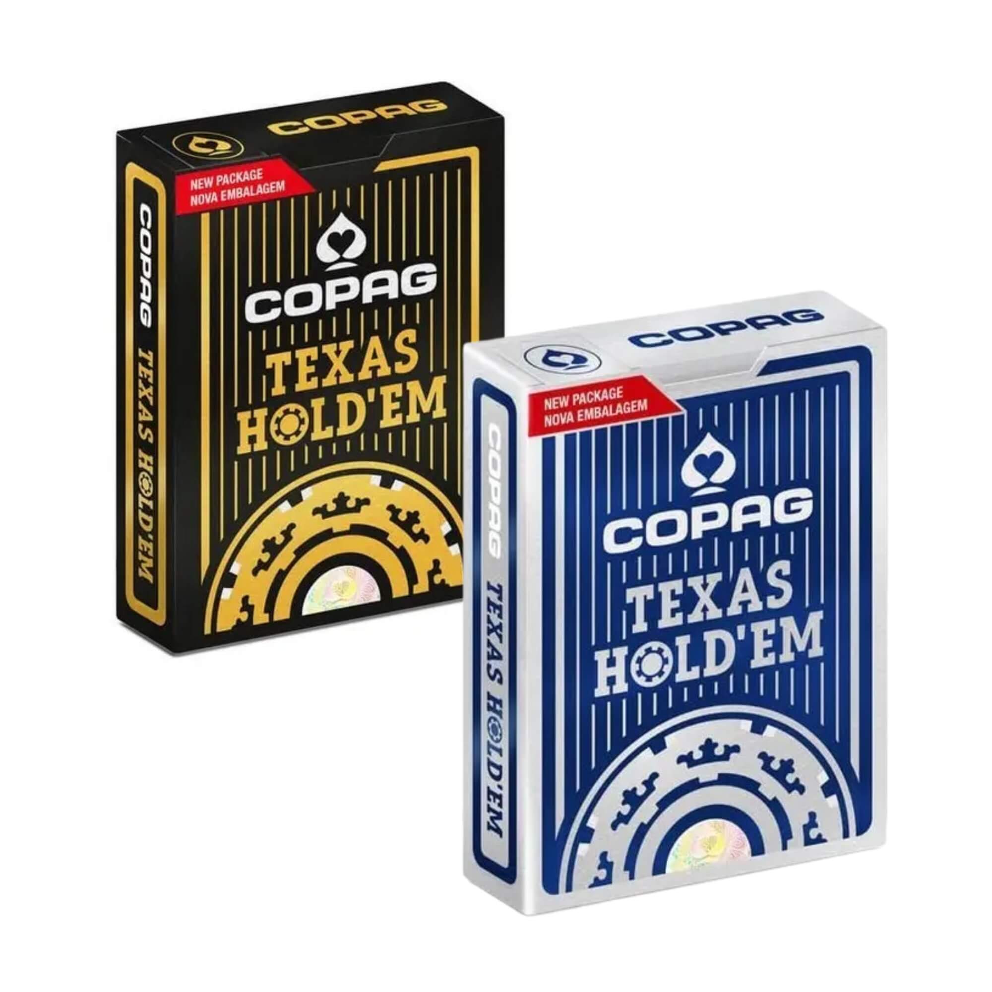 Kit com 12 Baralhos Poker Texas Hold'em Naipe Grande Copag - 90856